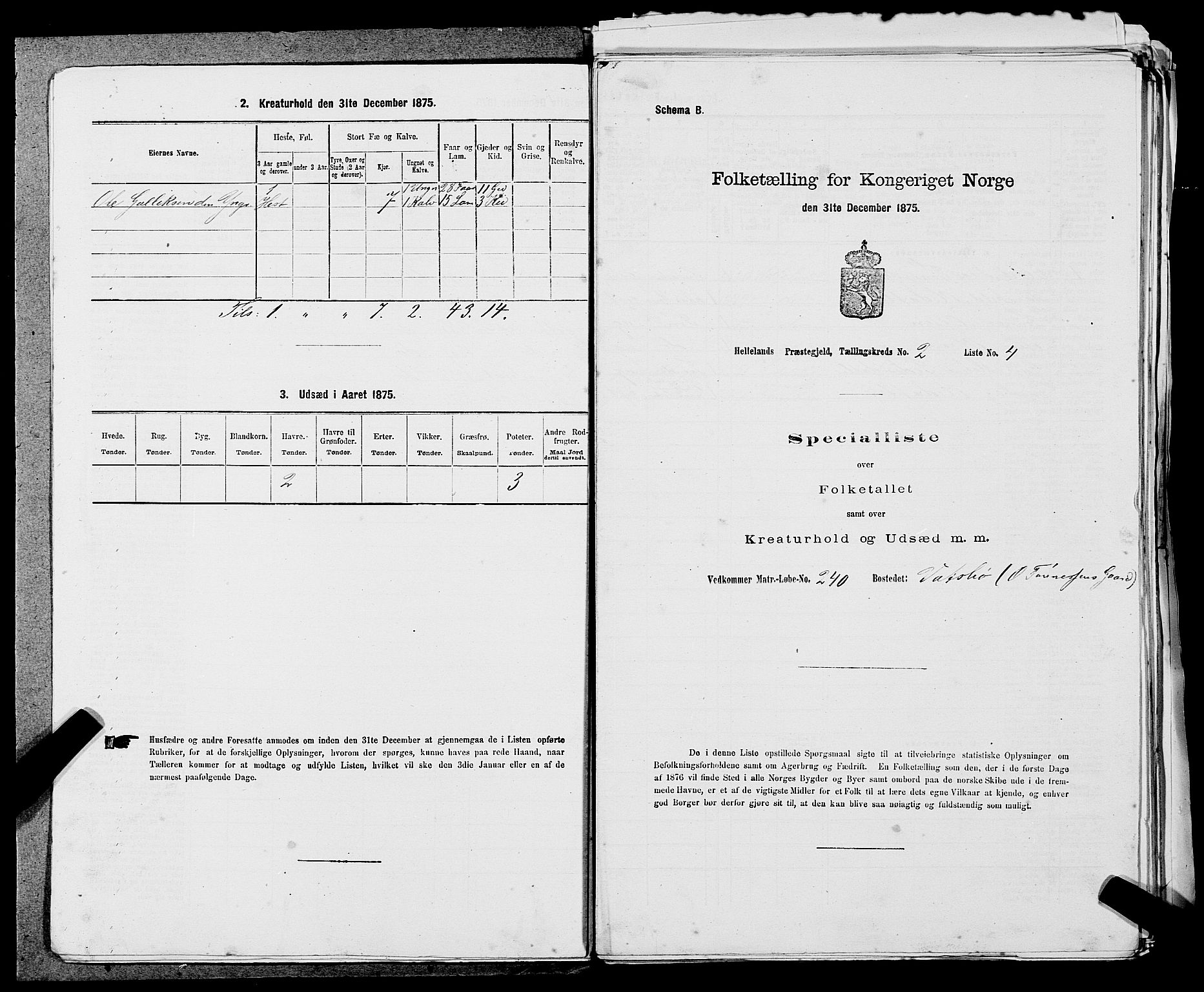 SAST, 1875 census for 1115P Helleland, 1875, p. 680