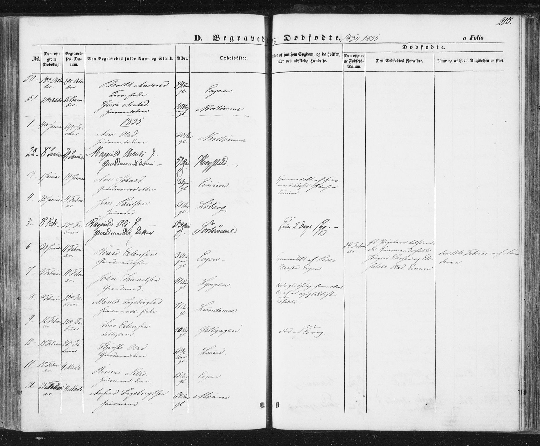 Ministerialprotokoller, klokkerbøker og fødselsregistre - Sør-Trøndelag, SAT/A-1456/692/L1103: Parish register (official) no. 692A03, 1849-1870, p. 215