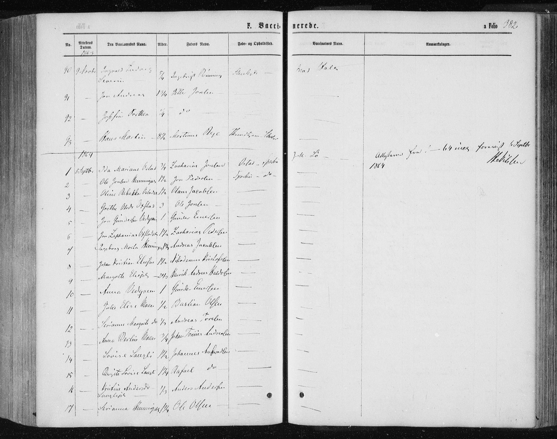 Ministerialprotokoller, klokkerbøker og fødselsregistre - Nord-Trøndelag, AV/SAT-A-1458/735/L0345: Parish register (official) no. 735A08 /1, 1863-1872, p. 382