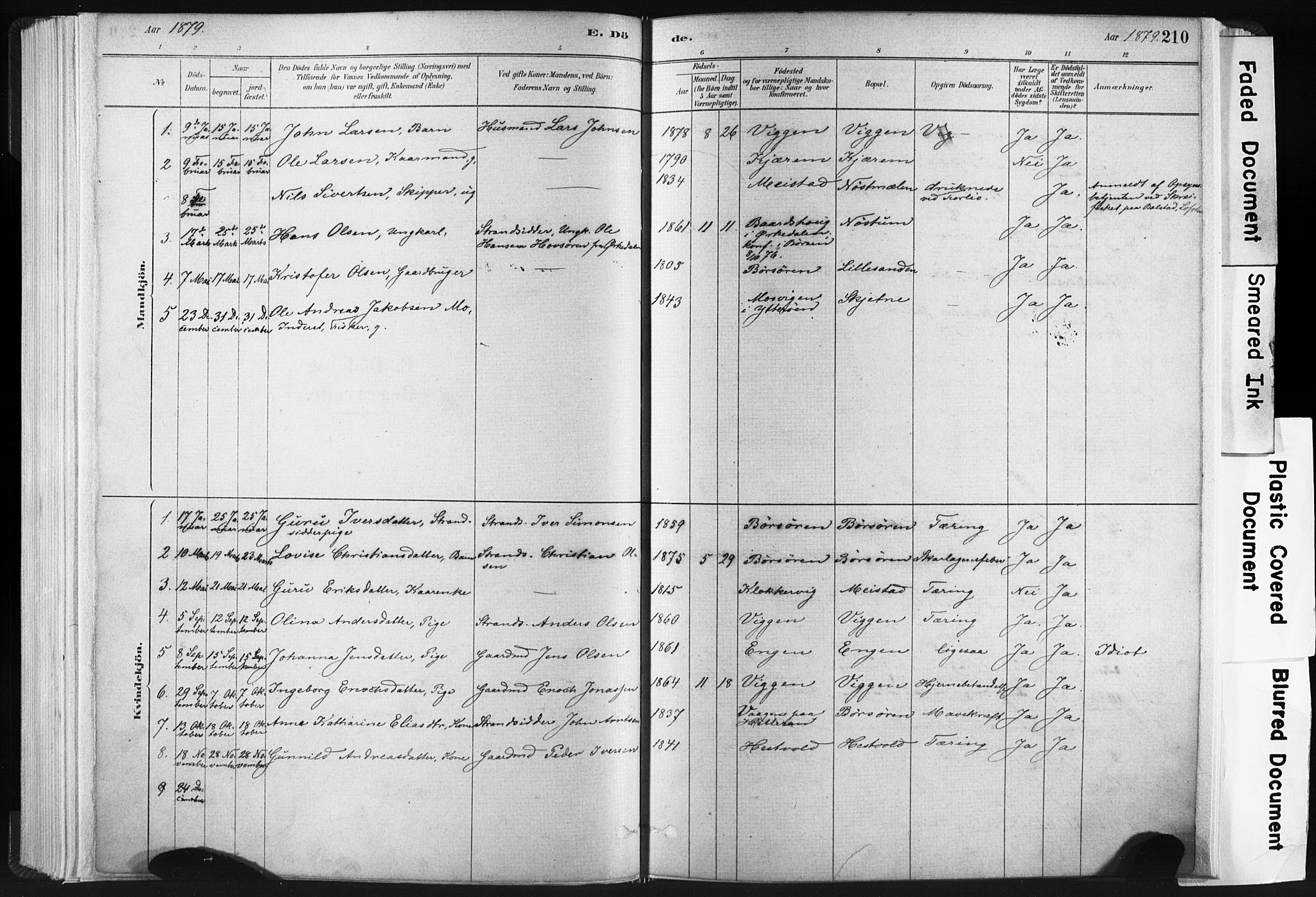 Ministerialprotokoller, klokkerbøker og fødselsregistre - Sør-Trøndelag, SAT/A-1456/665/L0773: Parish register (official) no. 665A08, 1879-1905, p. 210