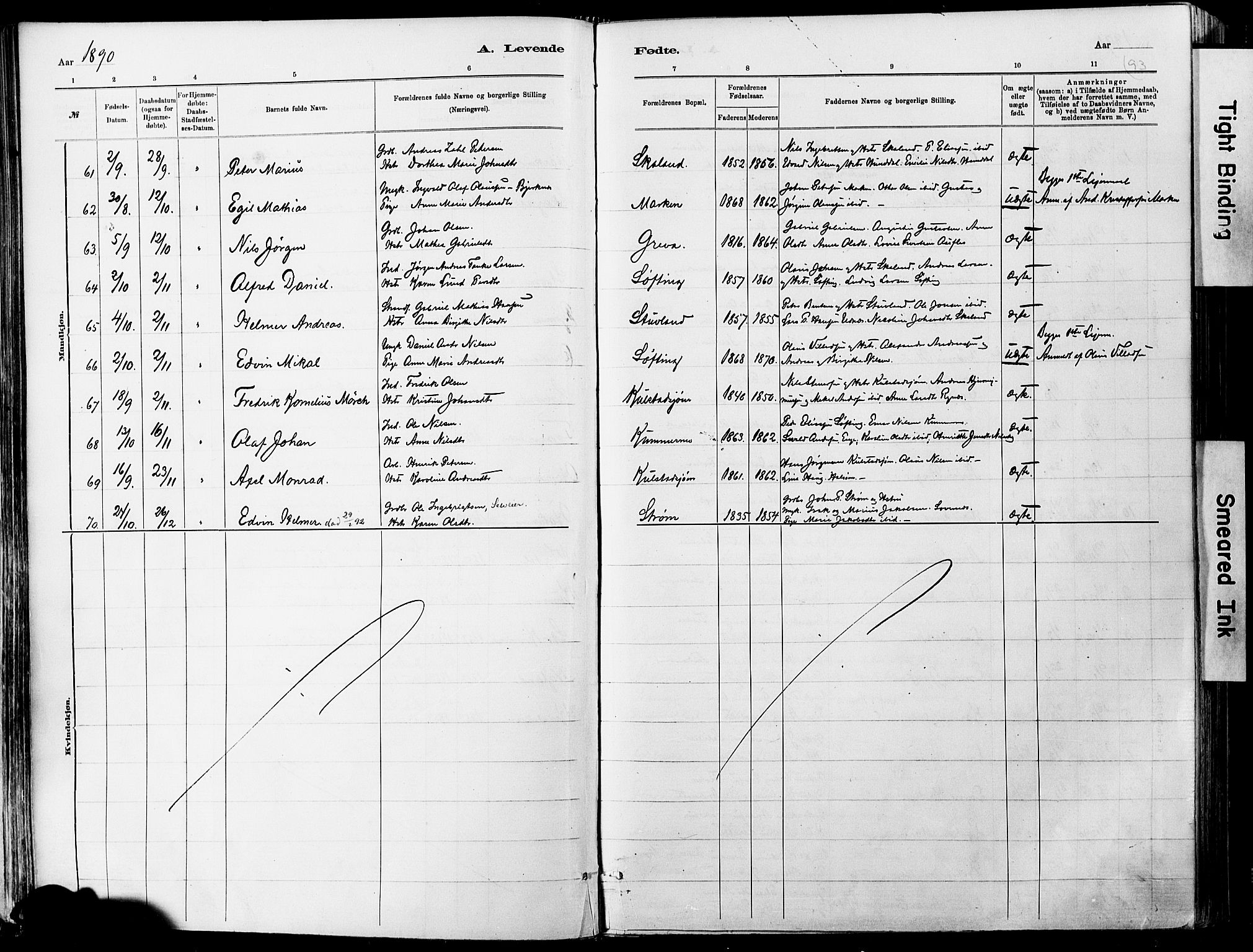 Ministerialprotokoller, klokkerbøker og fødselsregistre - Nordland, SAT/A-1459/820/L0295: Parish register (official) no. 820A16, 1880-1896, p. 93