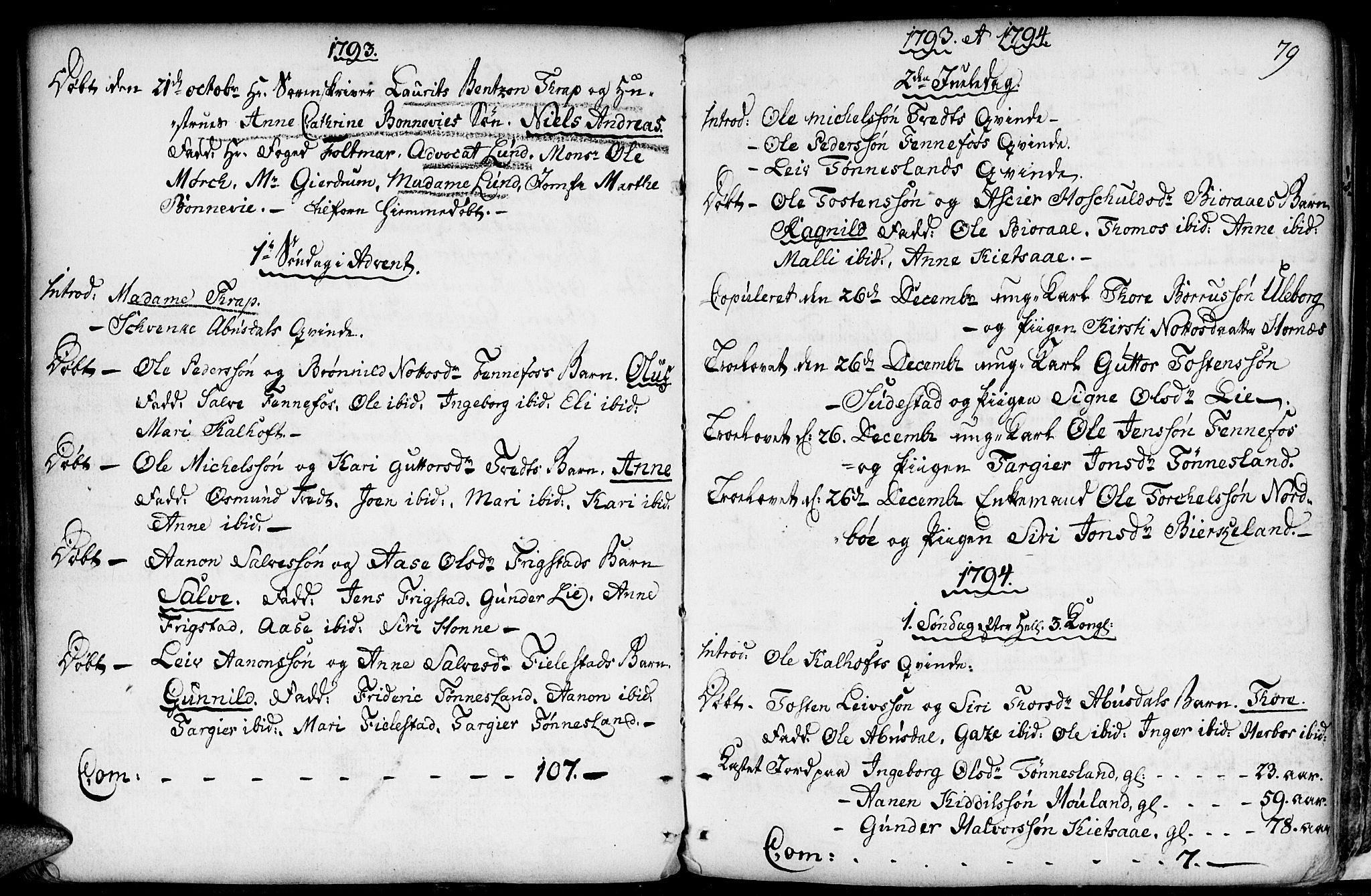 Evje sokneprestkontor, AV/SAK-1111-0008/F/Fa/Fab/L0002: Parish register (official) no. A 2, 1765-1816, p. 79