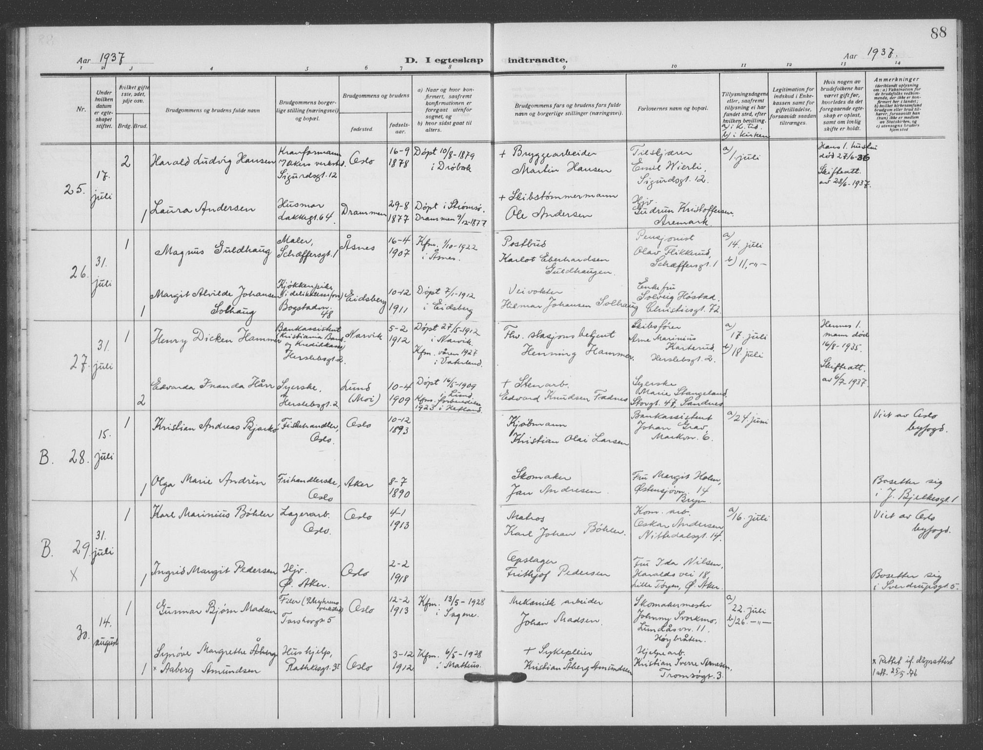 Matteus prestekontor Kirkebøker, AV/SAO-A-10870/F/Fa/L0003: Parish register (official) no. 3, 1917-1938, p. 88