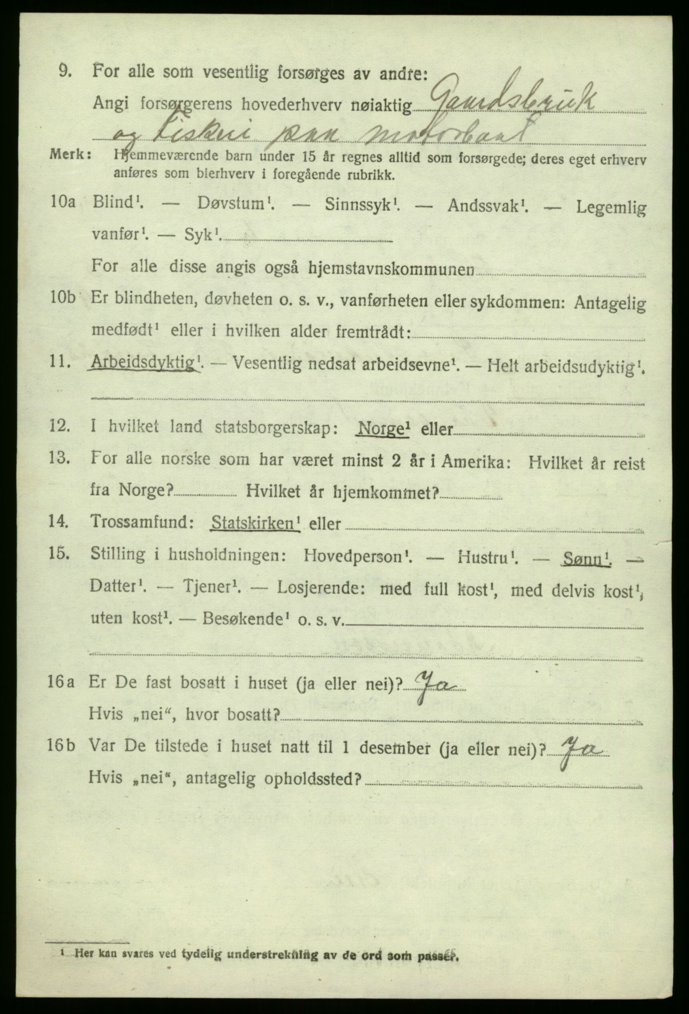 SAB, 1920 census for Hjelme, 1920, p. 1945