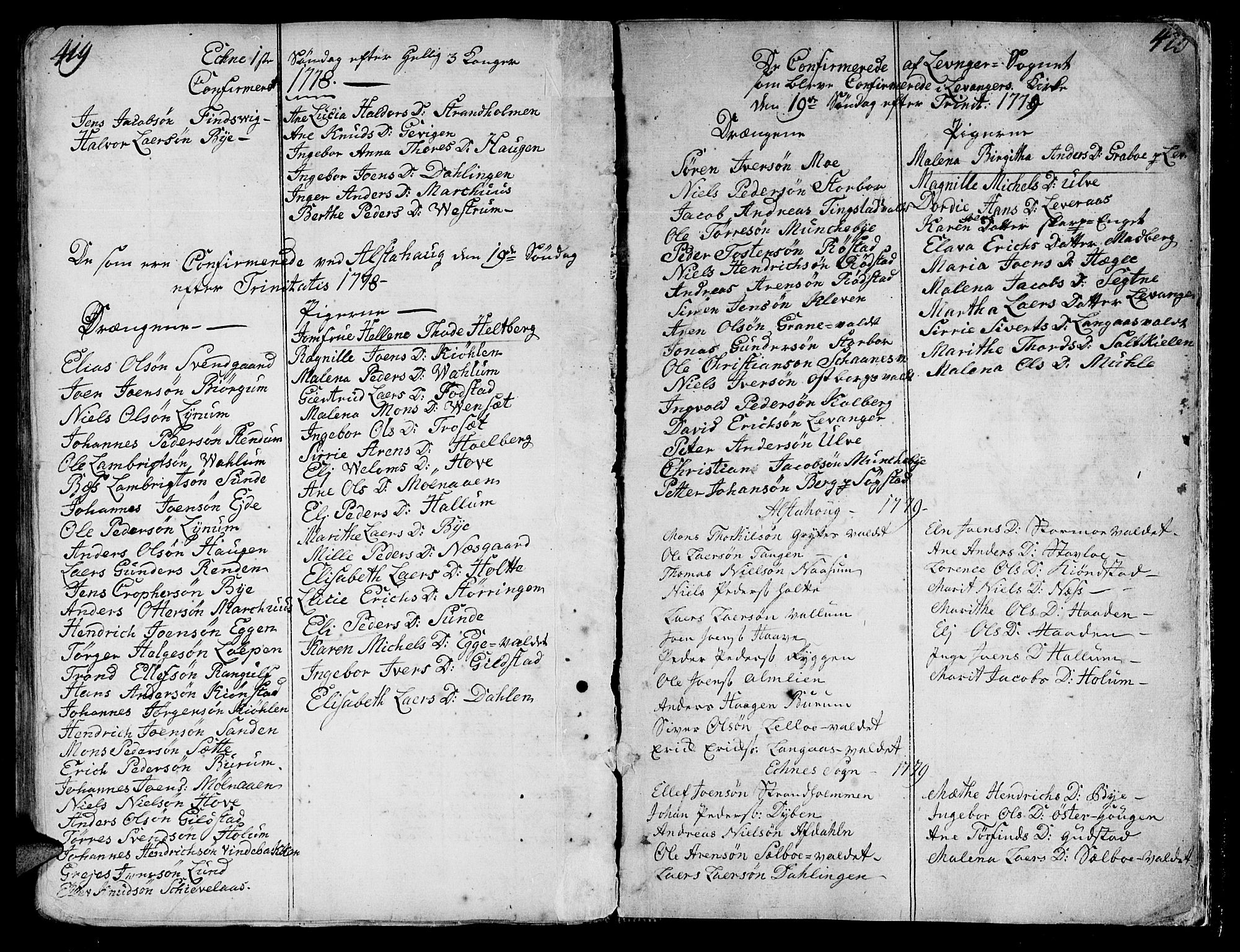 Ministerialprotokoller, klokkerbøker og fødselsregistre - Nord-Trøndelag, SAT/A-1458/717/L0141: Parish register (official) no. 717A01, 1747-1803, p. 419-420