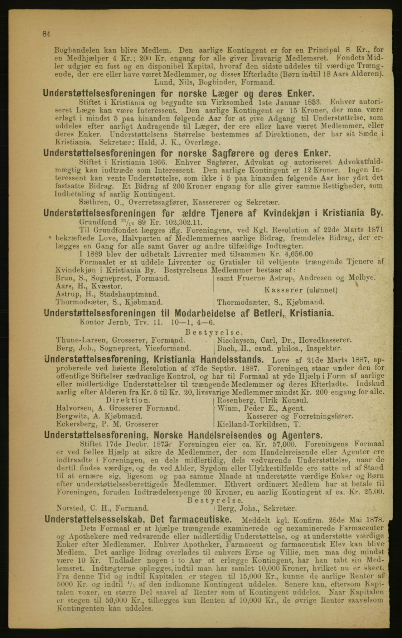 Kristiania/Oslo adressebok, PUBL/-, 1891, p. 84