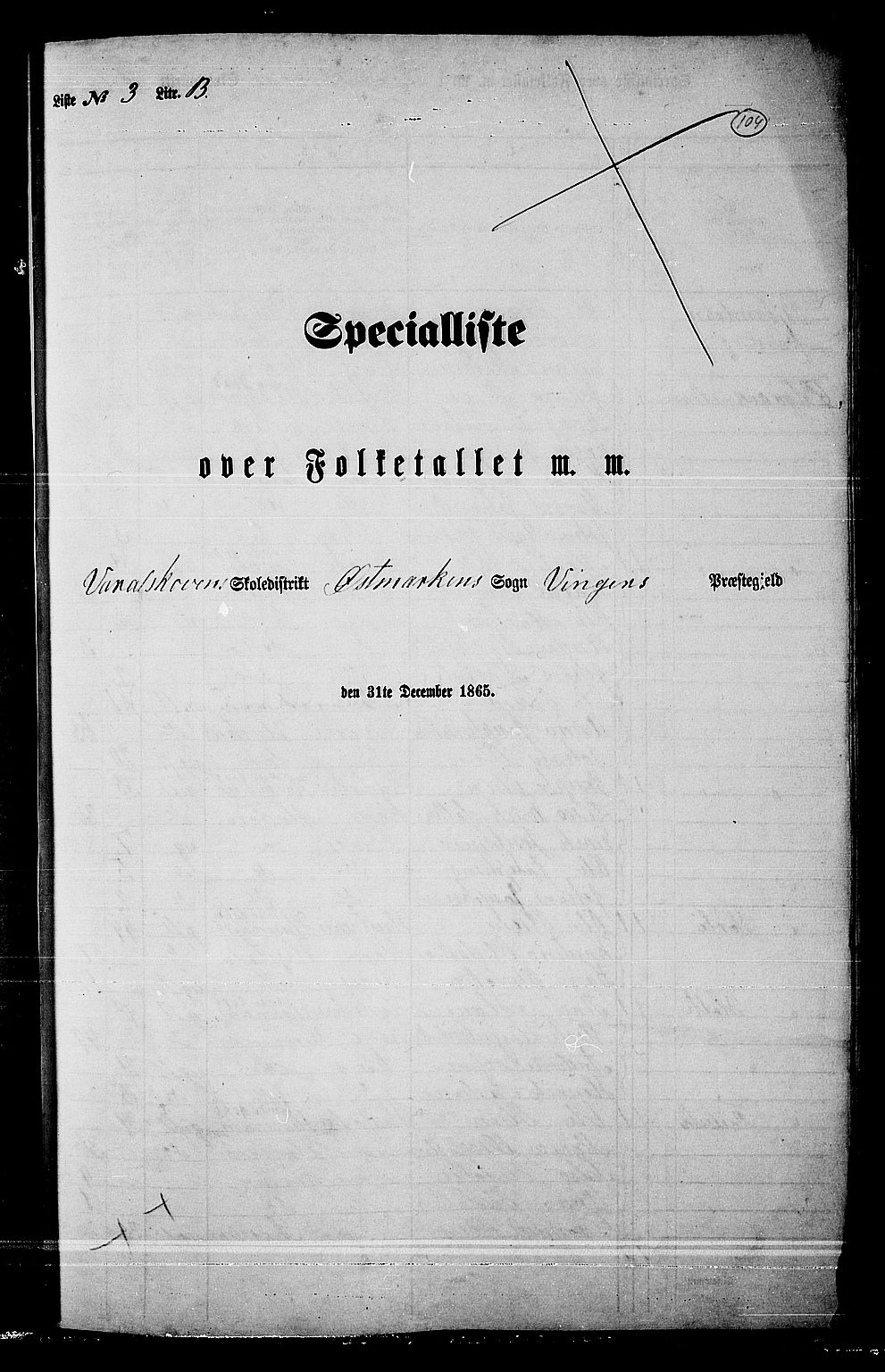 RA, 1865 census for Vinger/Vinger og Austmarka, 1865, p. 98