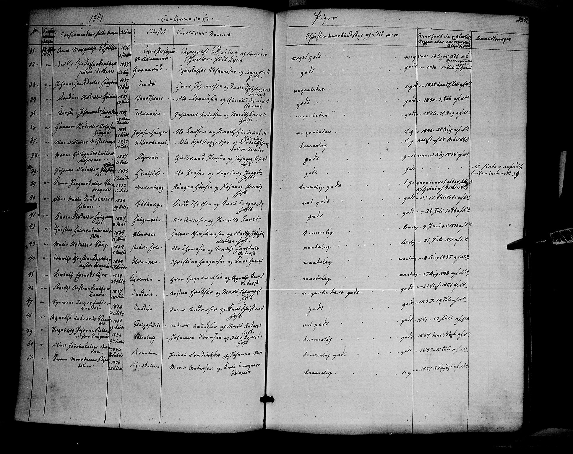 Ringsaker prestekontor, AV/SAH-PREST-014/K/Ka/L0009: Parish register (official) no. 9, 1850-1860, p. 237