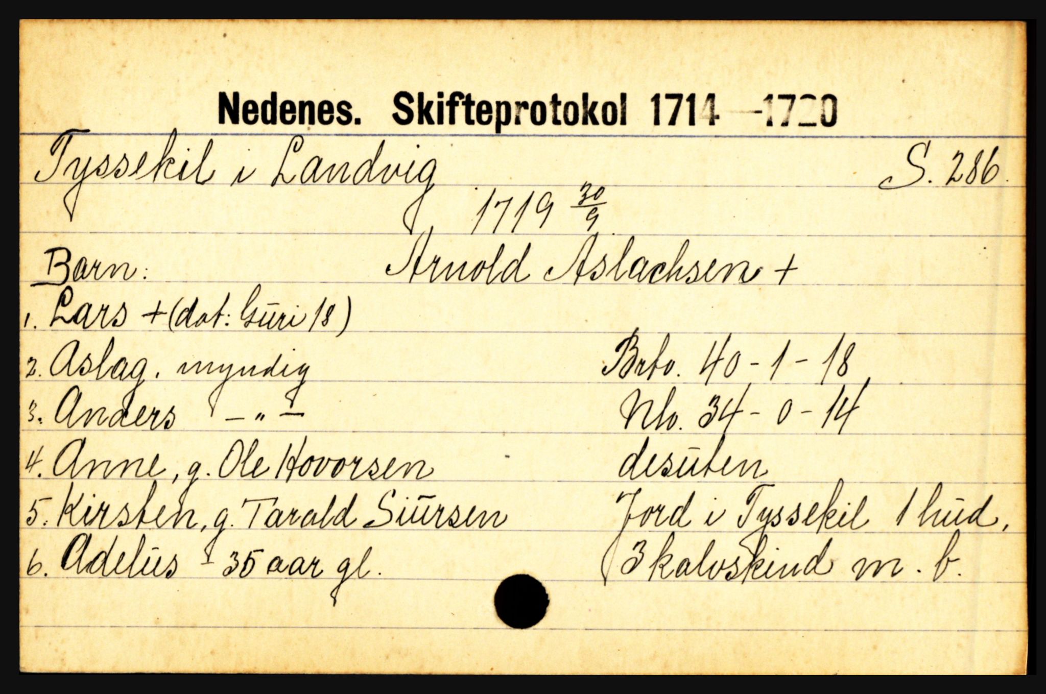 Nedenes sorenskriveri før 1824, AV/SAK-1221-0007/H, p. 31789