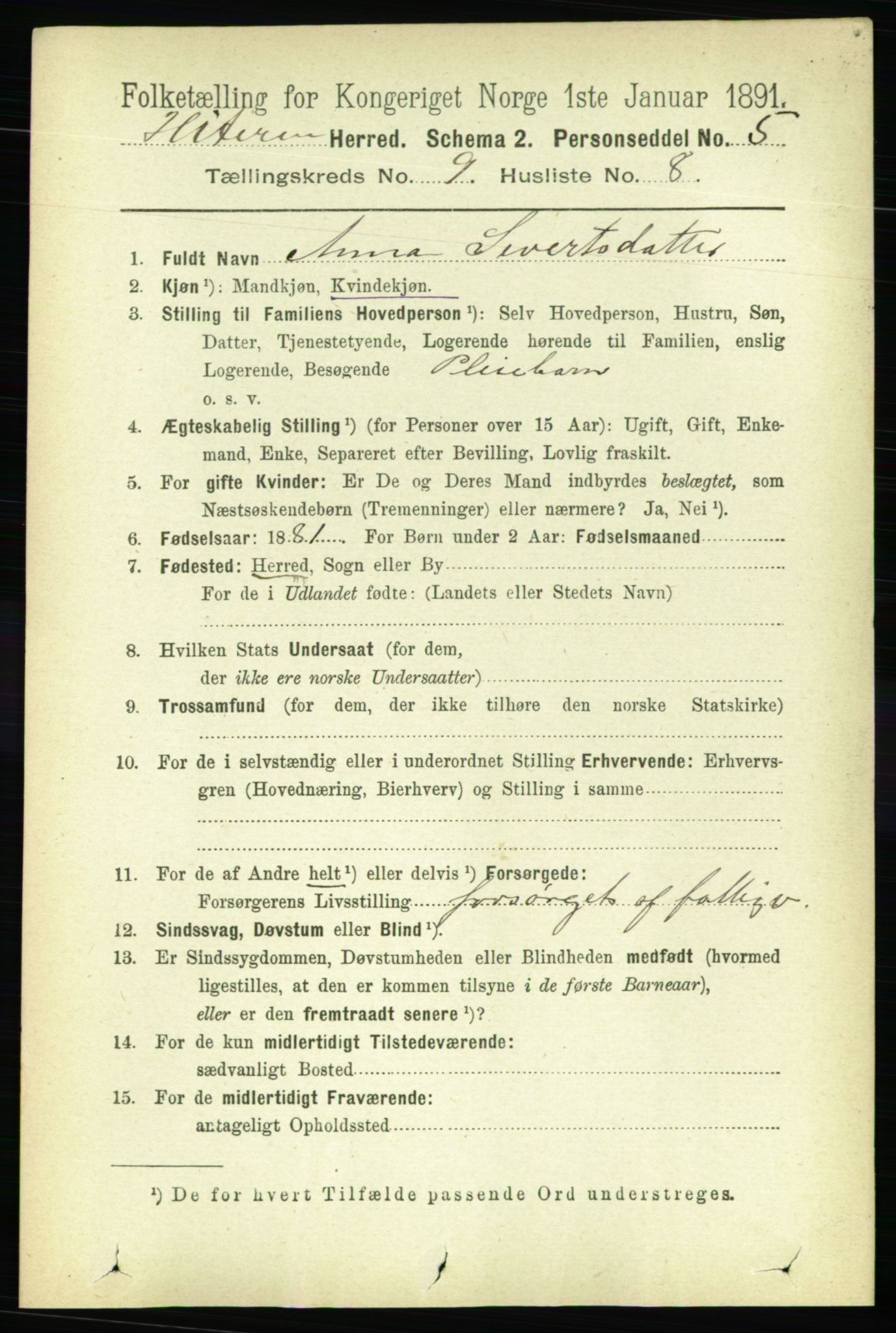 RA, 1891 census for 1617 Hitra, 1891, p. 1818