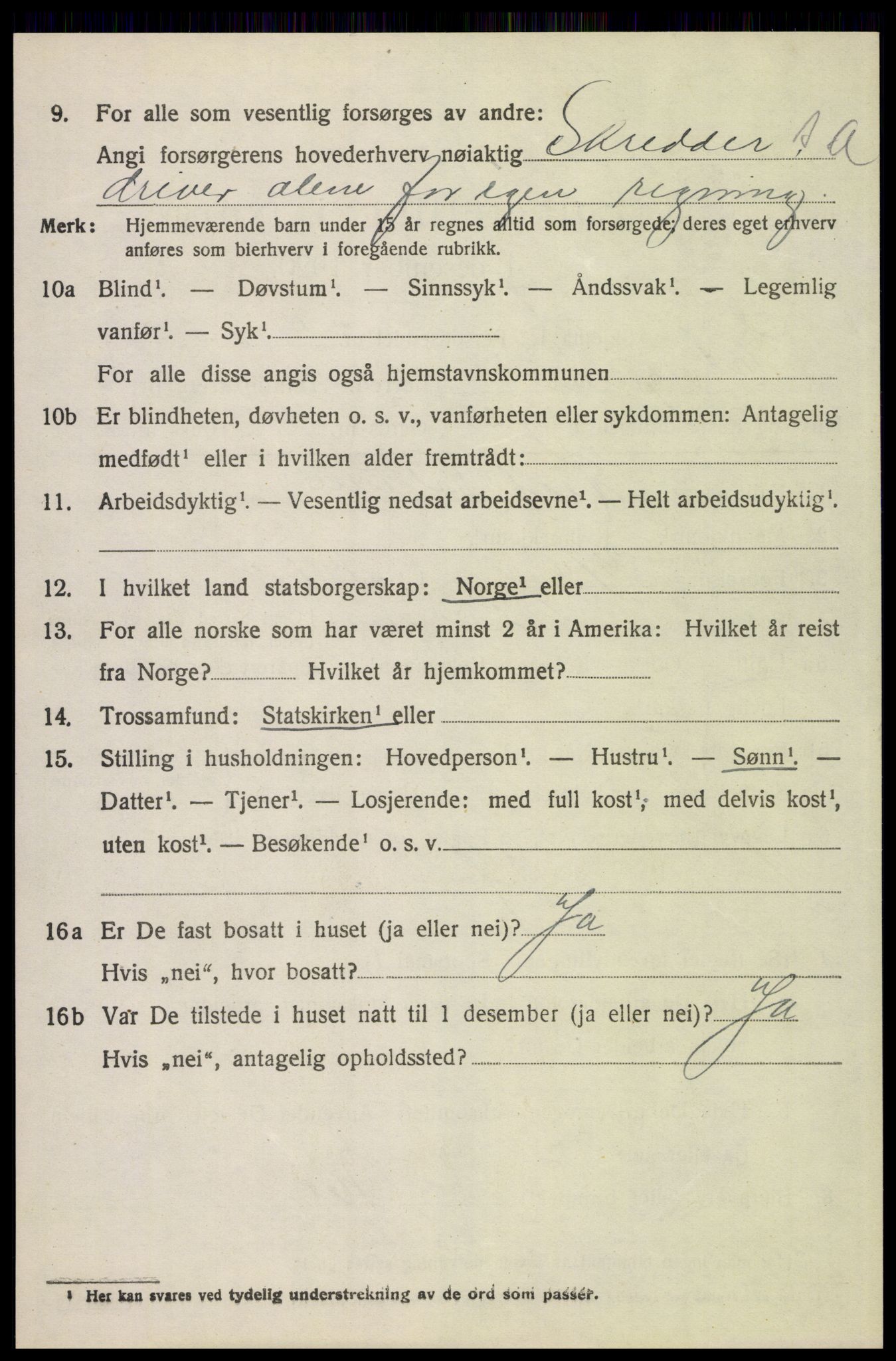 SAH, 1920 census for Elverum, 1920, p. 7817