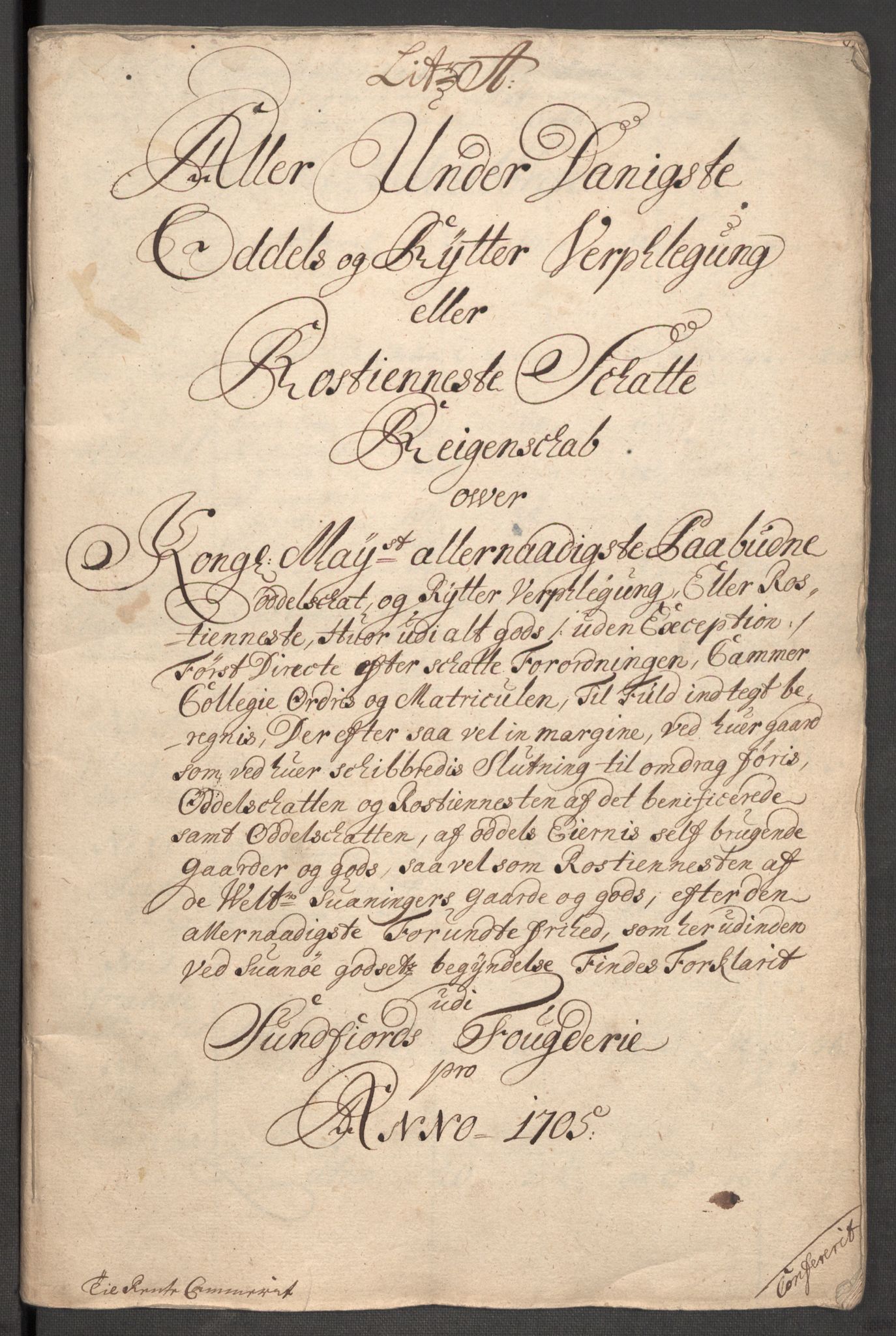 Rentekammeret inntil 1814, Reviderte regnskaper, Fogderegnskap, RA/EA-4092/R53/L3429: Fogderegnskap Sunn- og Nordfjord, 1705, p. 23