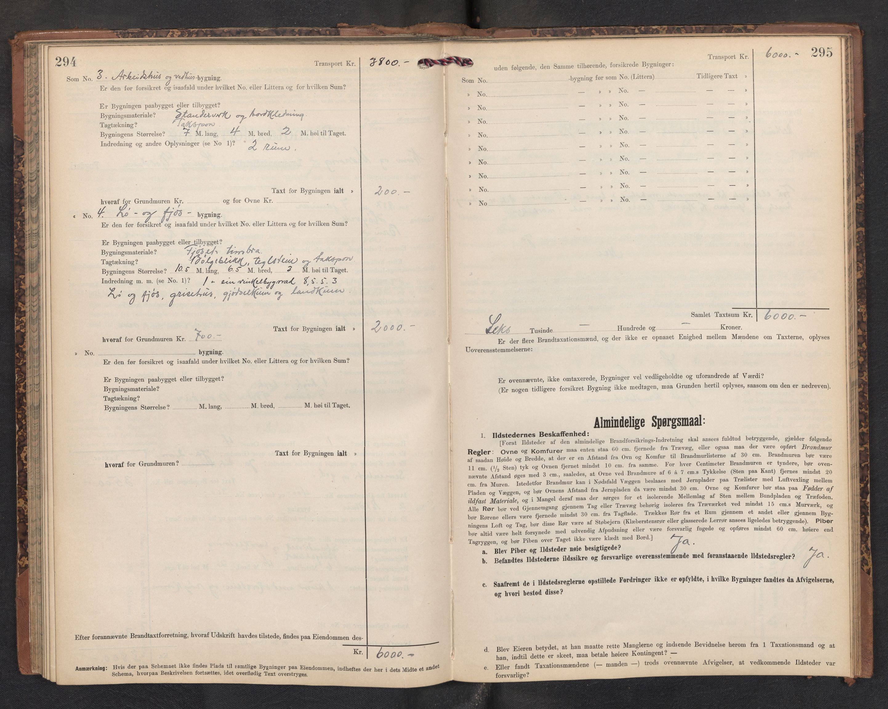 Lensmannen i Kinn, AV/SAB-A-28801/0012/L0005: Branntakstprotokoll, skjematakst, 1903-1938, p. 294-295