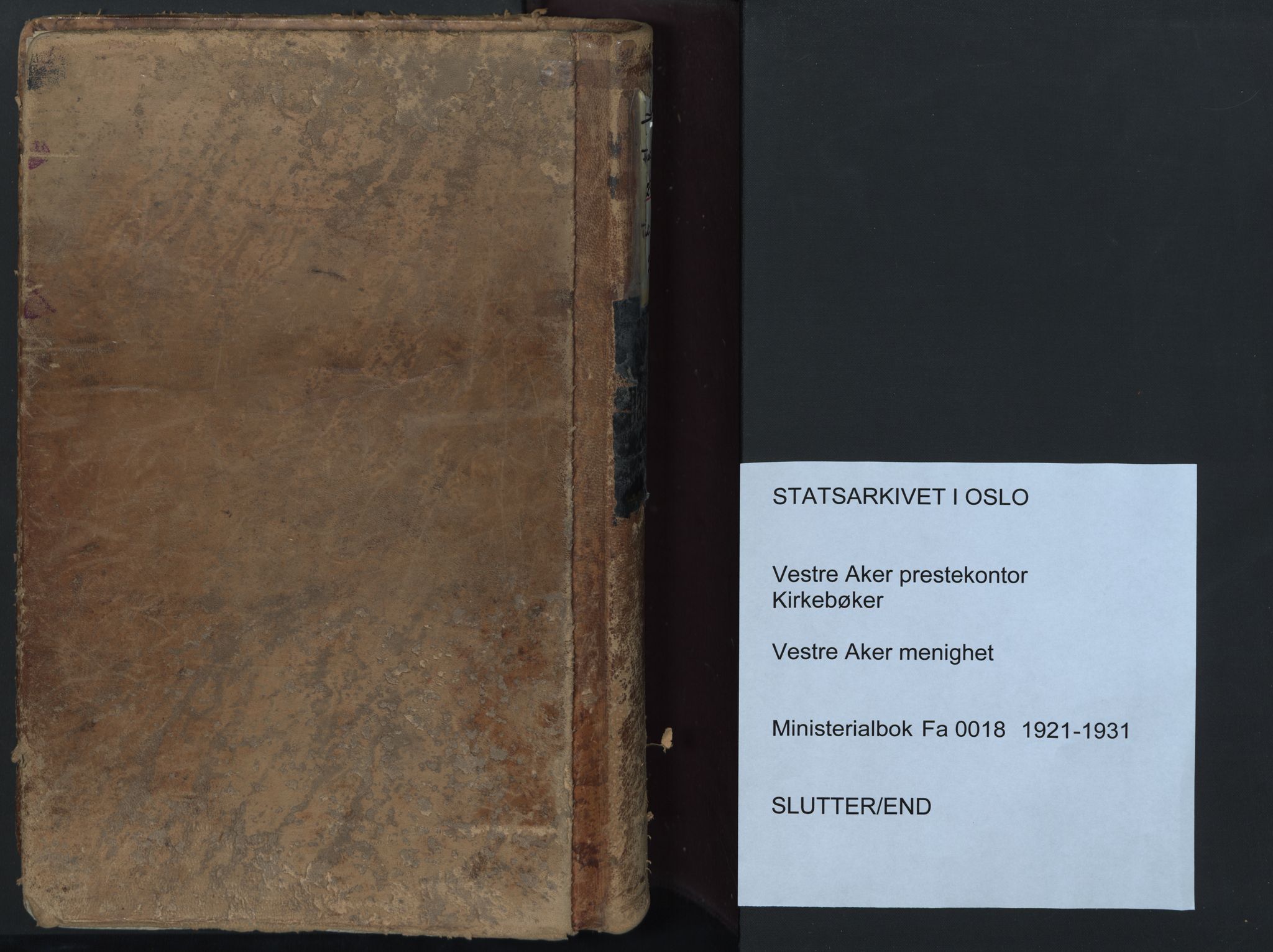 Vestre Aker prestekontor Kirkebøker, AV/SAO-A-10025/F/Fa/L0018: Parish register (official) no. 18, 1921-1931