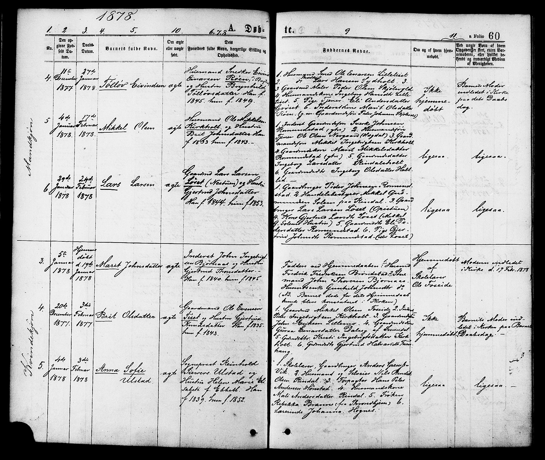 Ministerialprotokoller, klokkerbøker og fødselsregistre - Møre og Romsdal, AV/SAT-A-1454/598/L1068: Parish register (official) no. 598A02, 1872-1881, p. 60