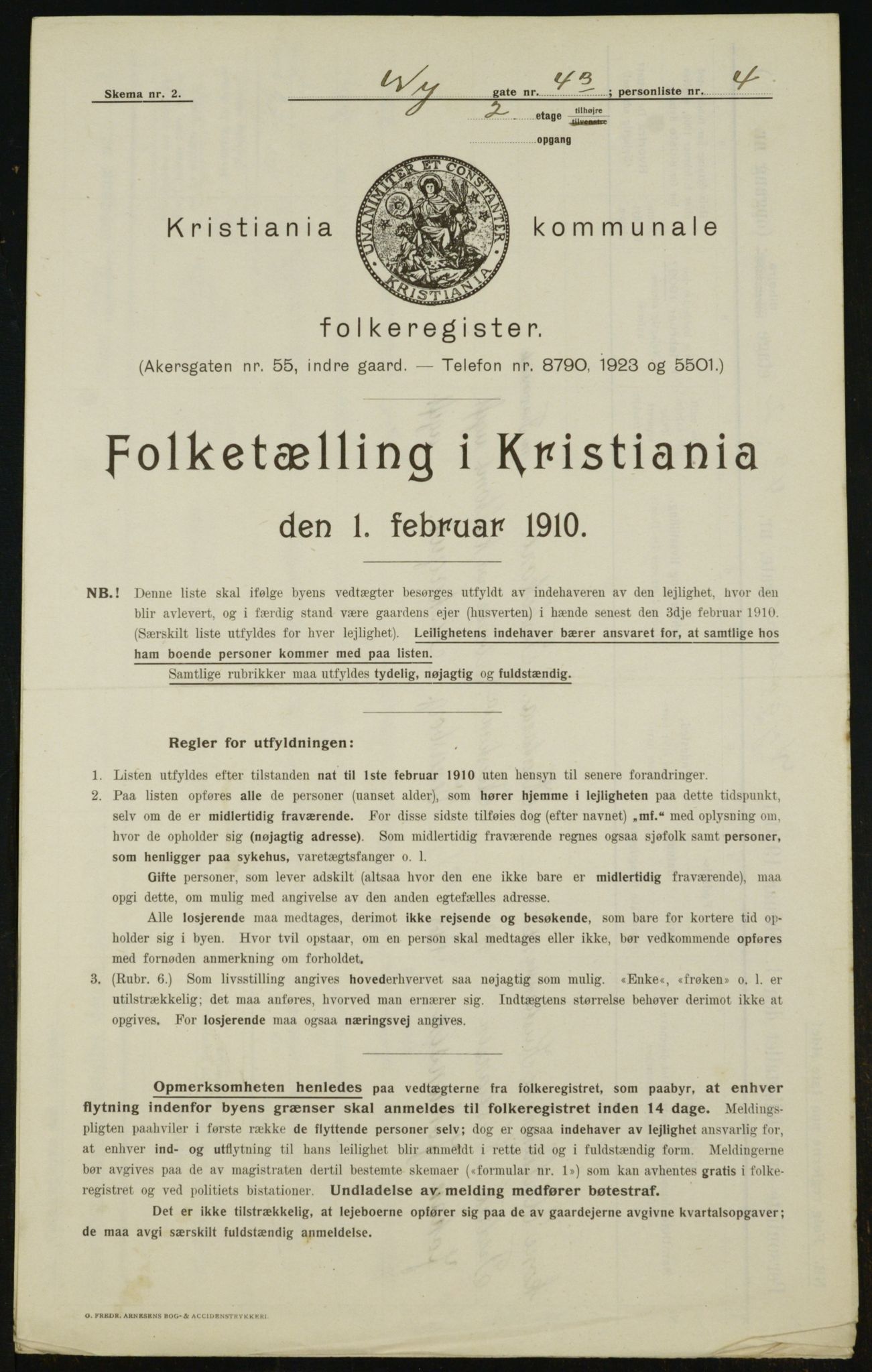 OBA, Municipal Census 1910 for Kristiania, 1910, p. 71405