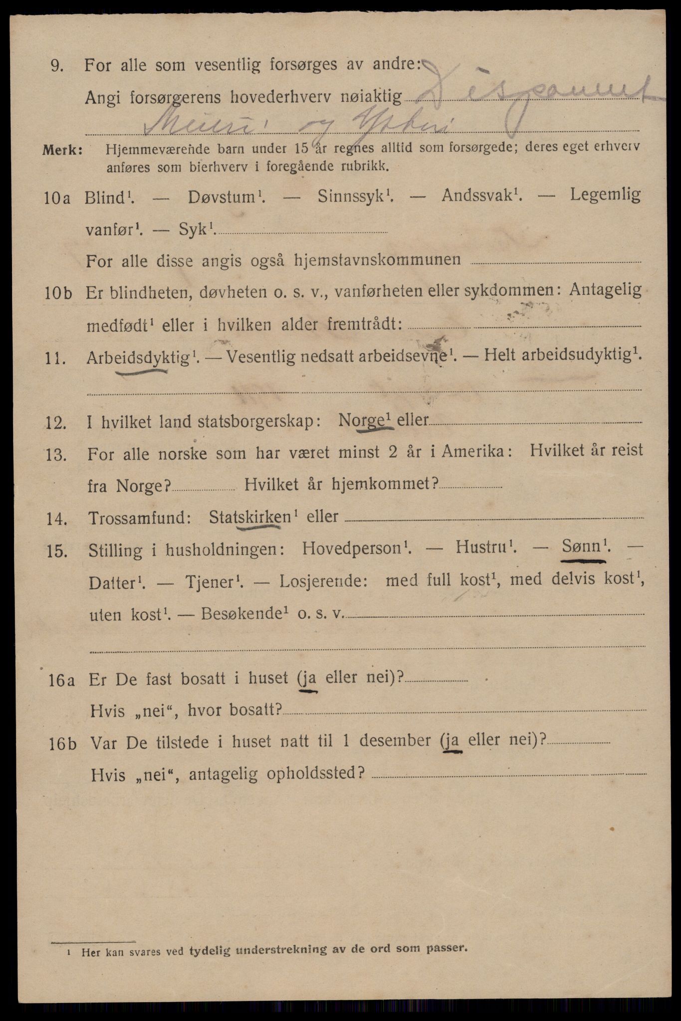 SAST, 1920 census for Stavanger, 1920, p. 97261