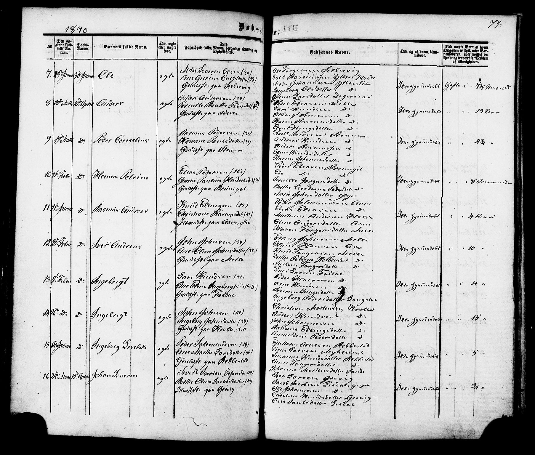 Ministerialprotokoller, klokkerbøker og fødselsregistre - Møre og Romsdal, AV/SAT-A-1454/513/L0175: Parish register (official) no. 513A02, 1856-1877, p. 74