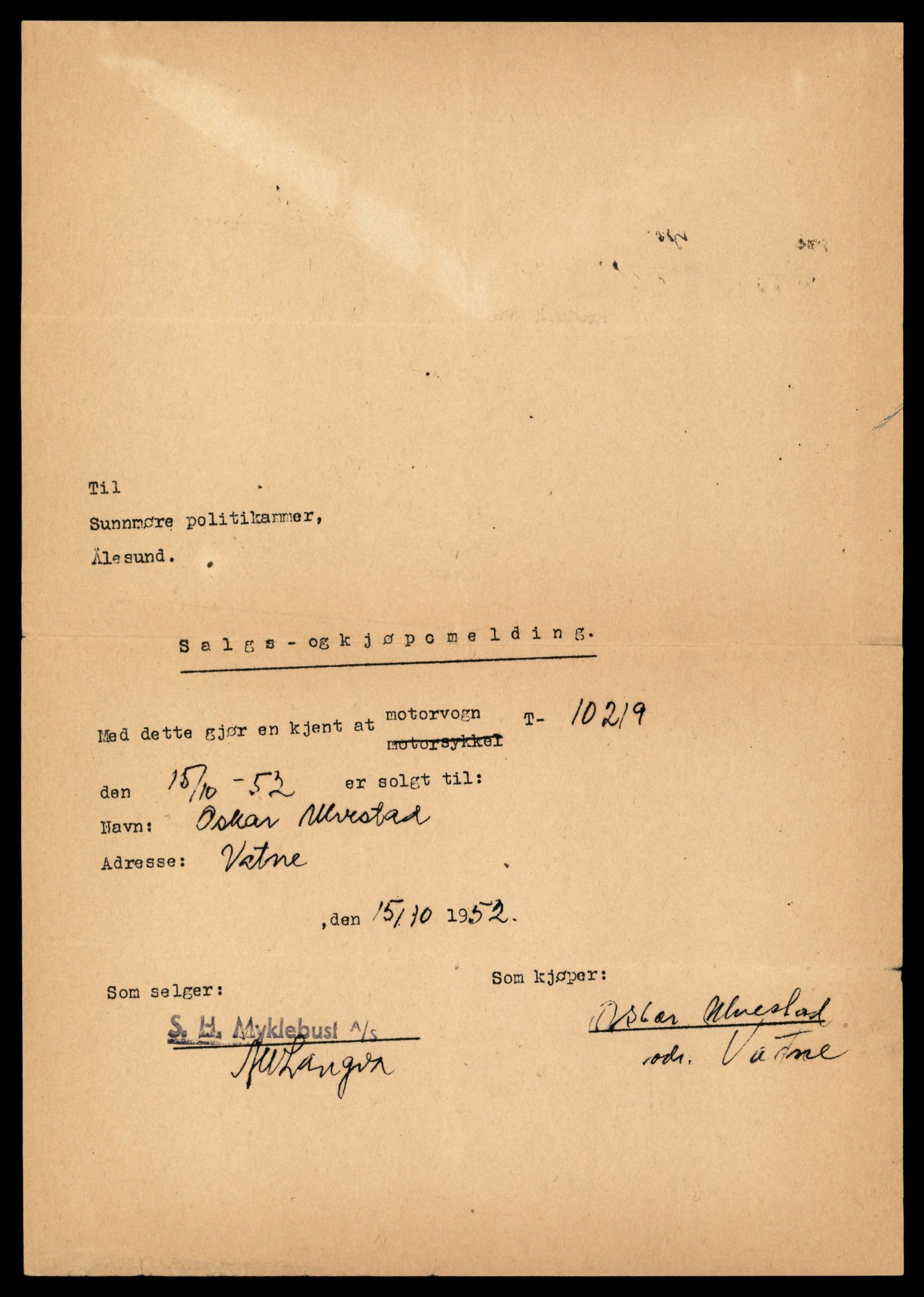 Møre og Romsdal vegkontor - Ålesund trafikkstasjon, AV/SAT-A-4099/F/Fe/L0018: Registreringskort for kjøretøy T 10091 - T 10227, 1927-1998, p. 3011