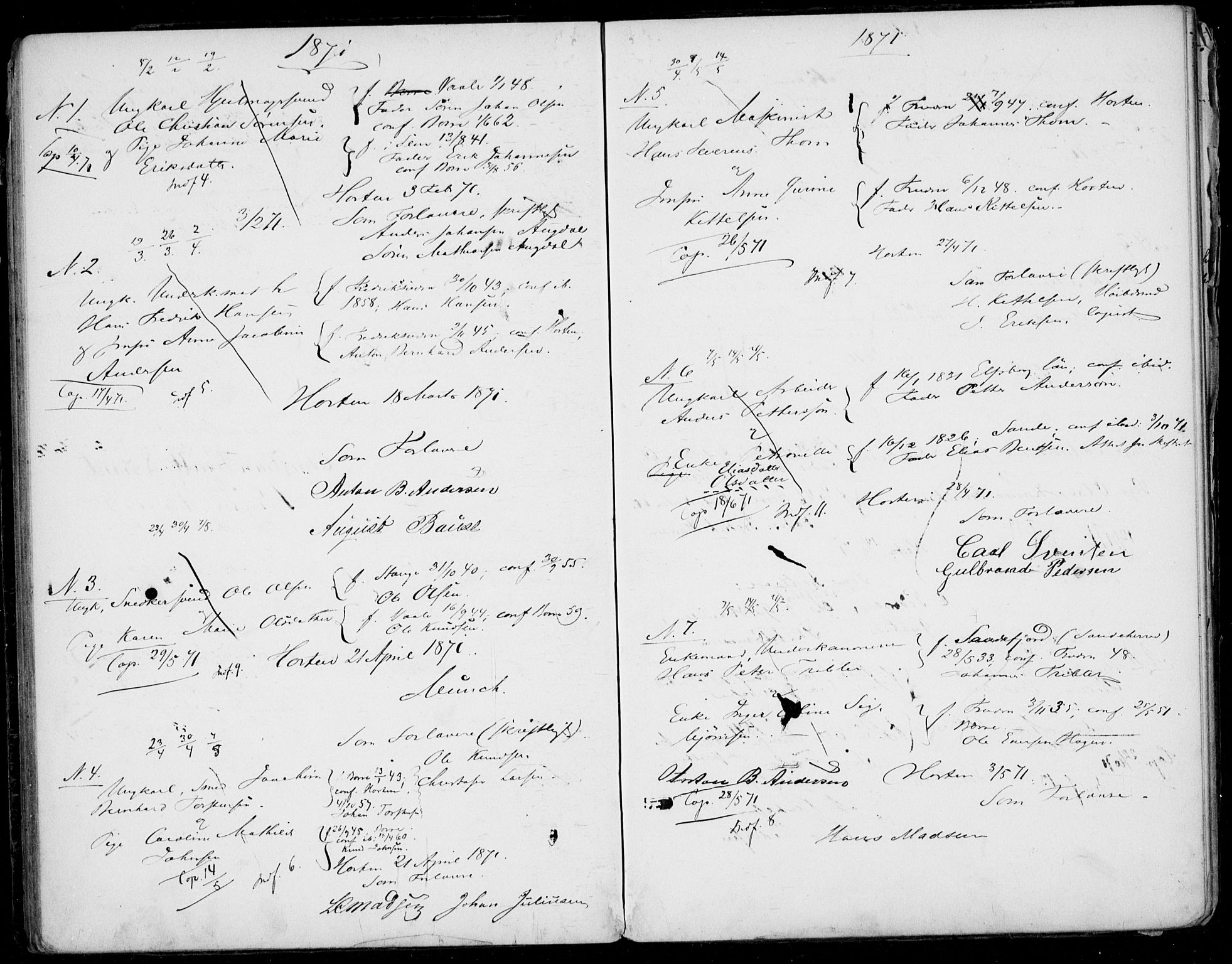 Horten kirkebøker, AV/SAKO-A-348/H/Ha/L0001: Banns register no. 1, 1855-1881