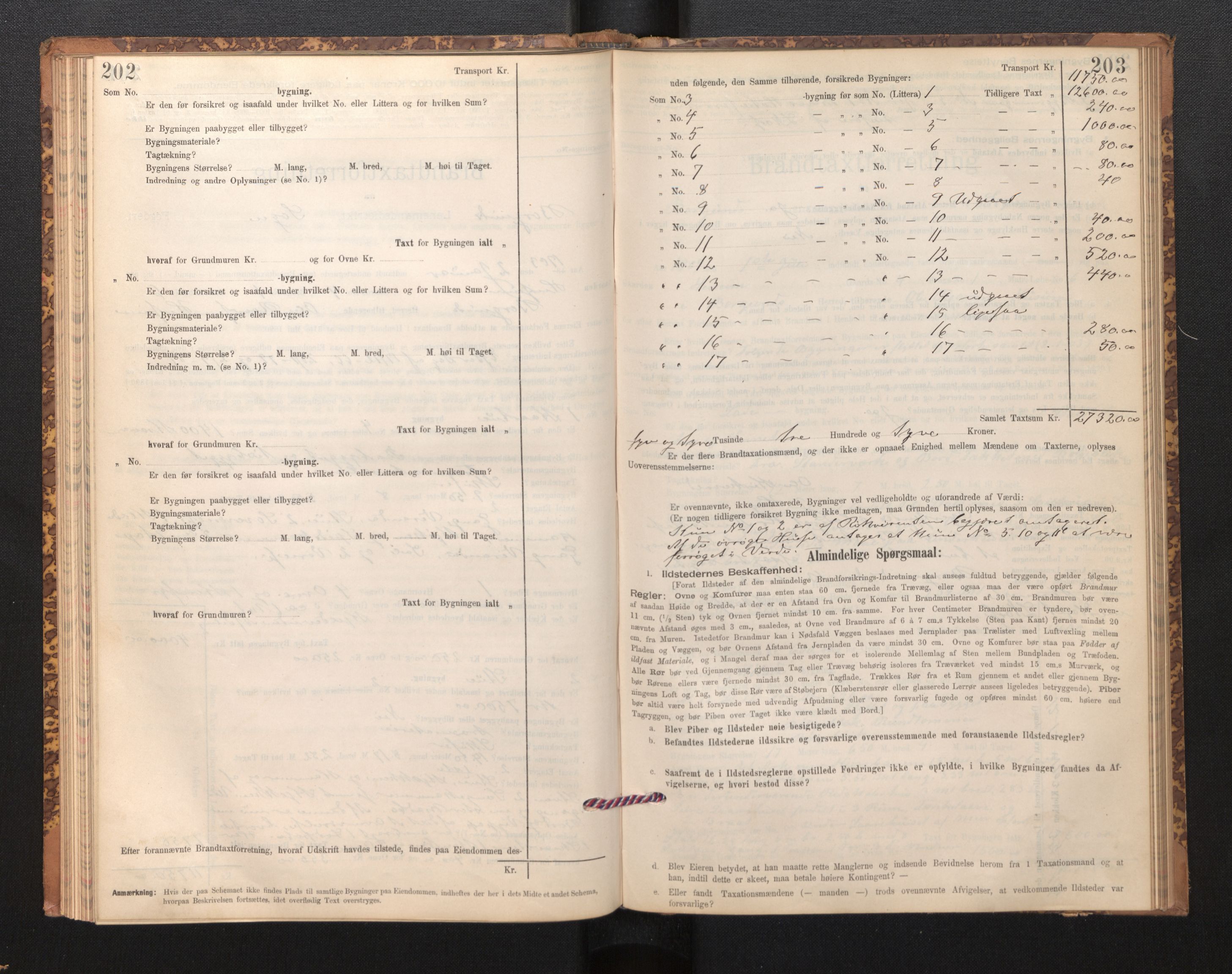 Lensmannen i Borgund, AV/SAB-A-26601/0012/L0003: Branntakstprotokoll, skjematakst, 1903-1937, p. 202-203