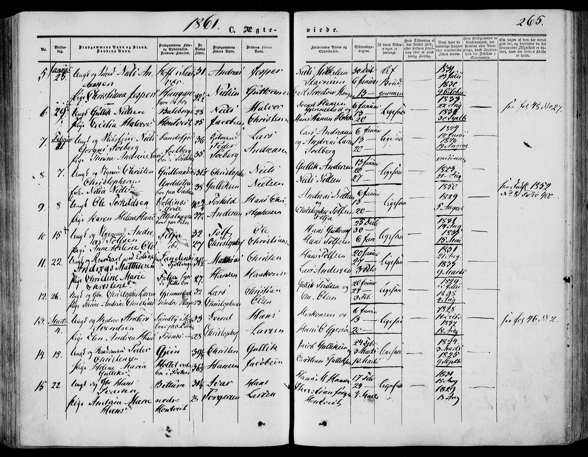 Stokke kirkebøker, SAKO/A-320/F/Fa/L0008: Parish register (official) no. I 8, 1858-1871, p. 265