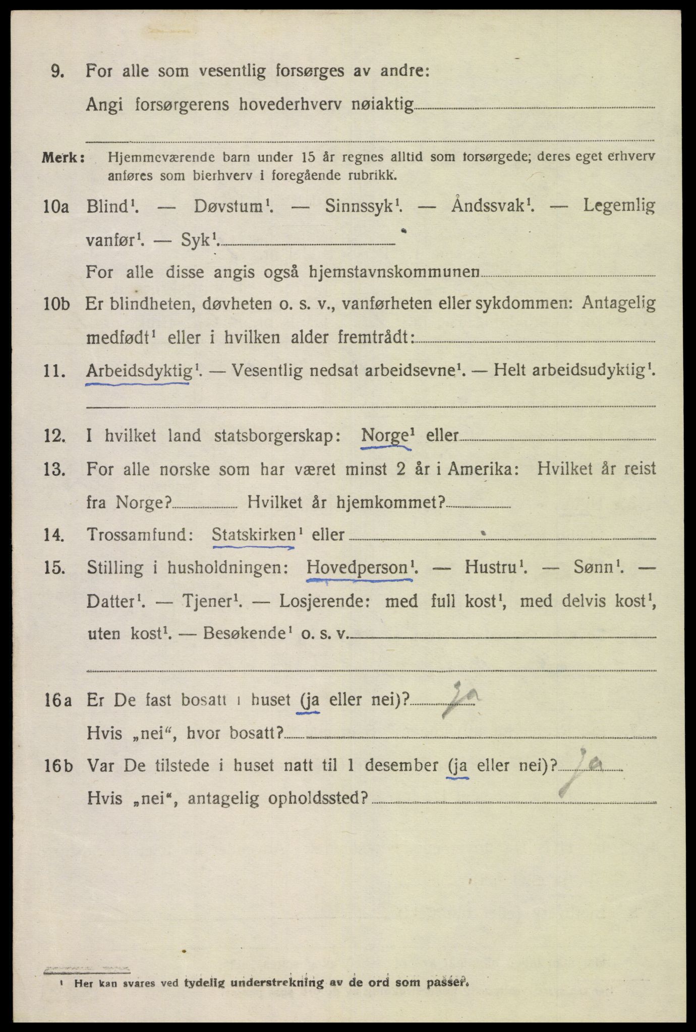 SAK, 1920 census for Lista, 1920, p. 4736