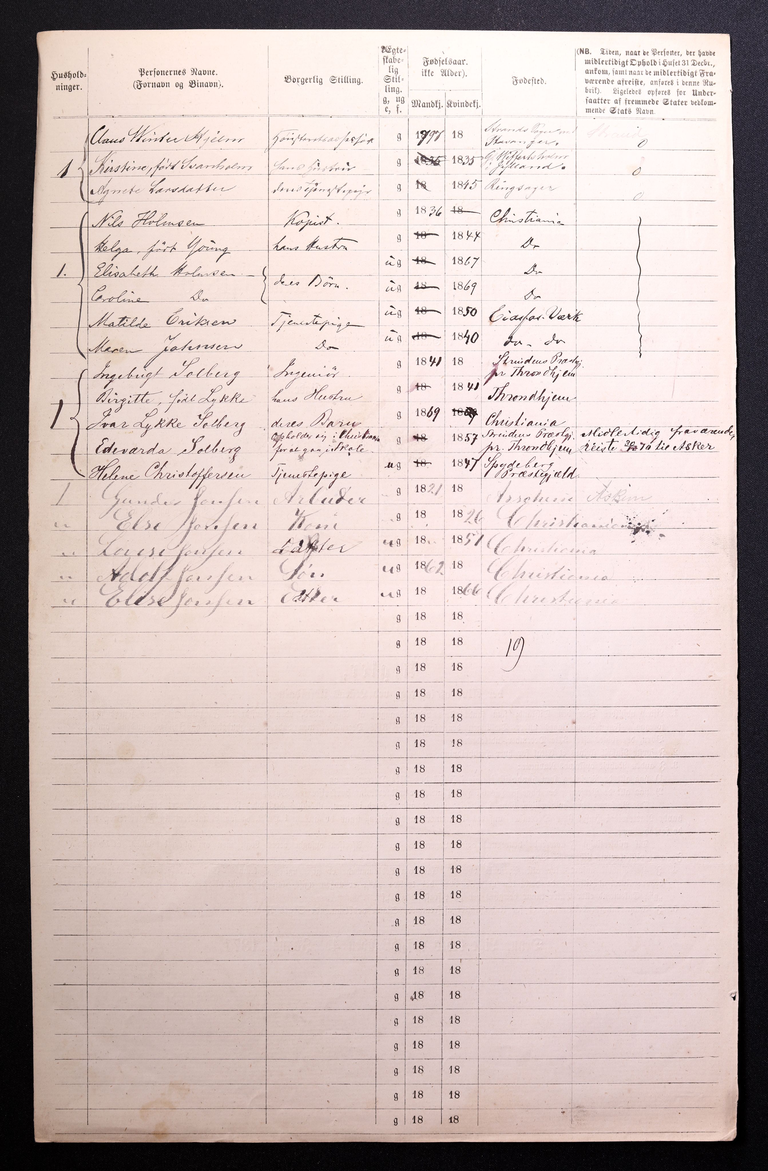 RA, 1870 census for 0301 Kristiania, 1870, p. 1549