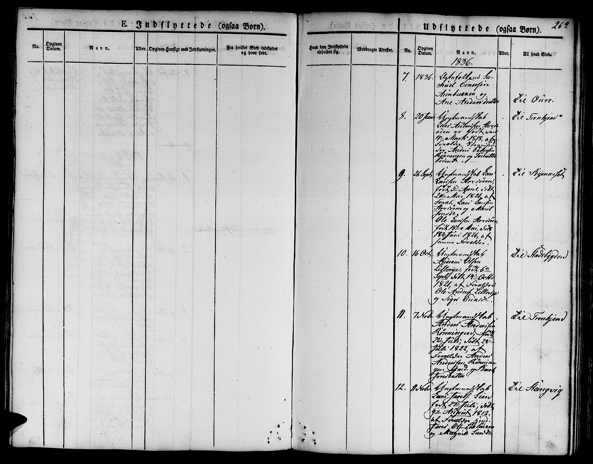 Ministerialprotokoller, klokkerbøker og fødselsregistre - Sør-Trøndelag, SAT/A-1456/668/L0804: Parish register (official) no. 668A04, 1826-1839, p. 264