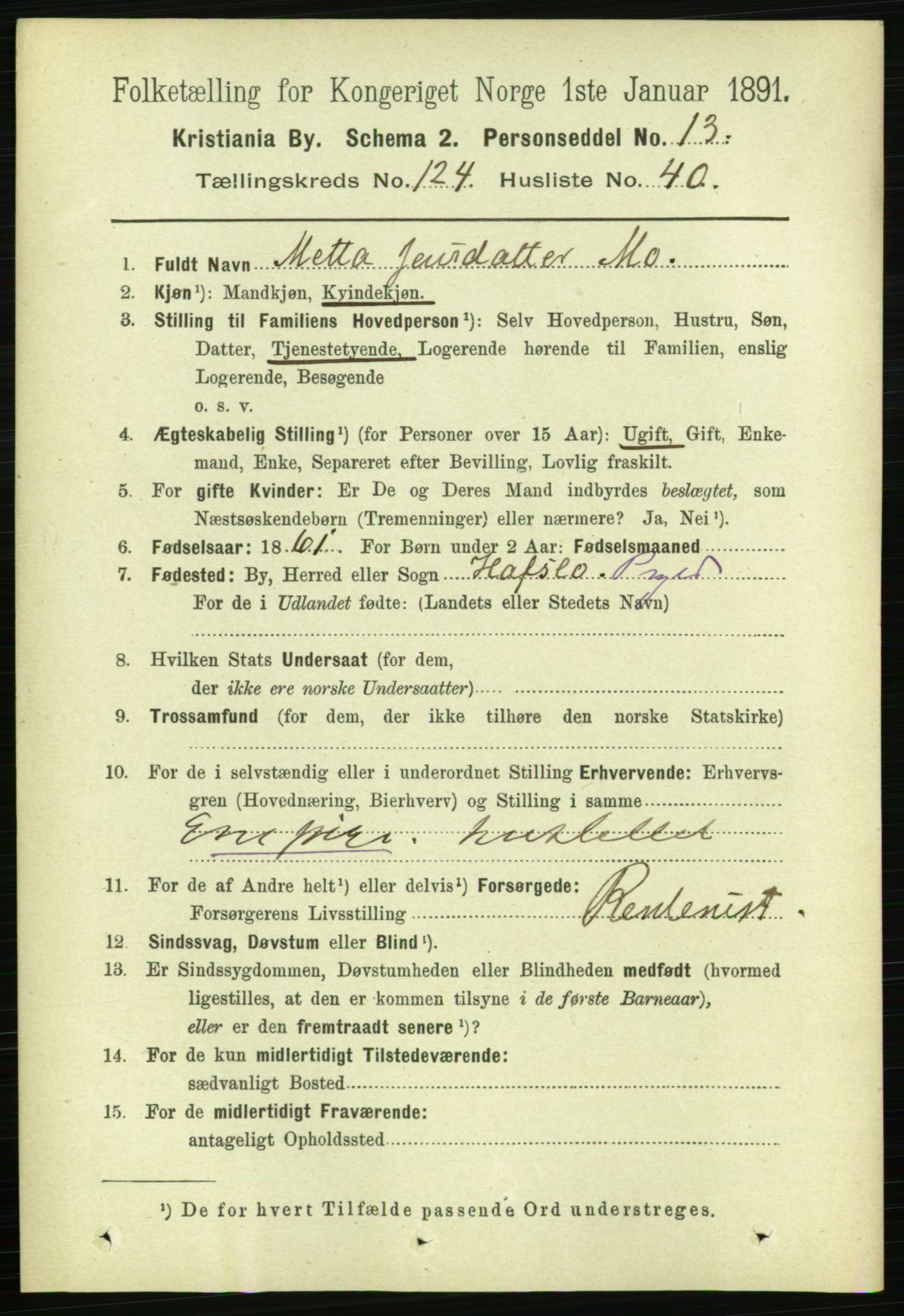 RA, 1891 census for 0301 Kristiania, 1891, p. 66173