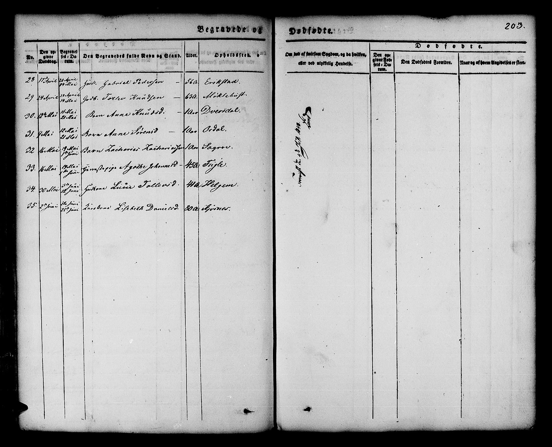 Jølster sokneprestembete, AV/SAB-A-80701/H/Haa/Haaa/L0009: Parish register (official) no. A 9, 1833-1848, p. 203