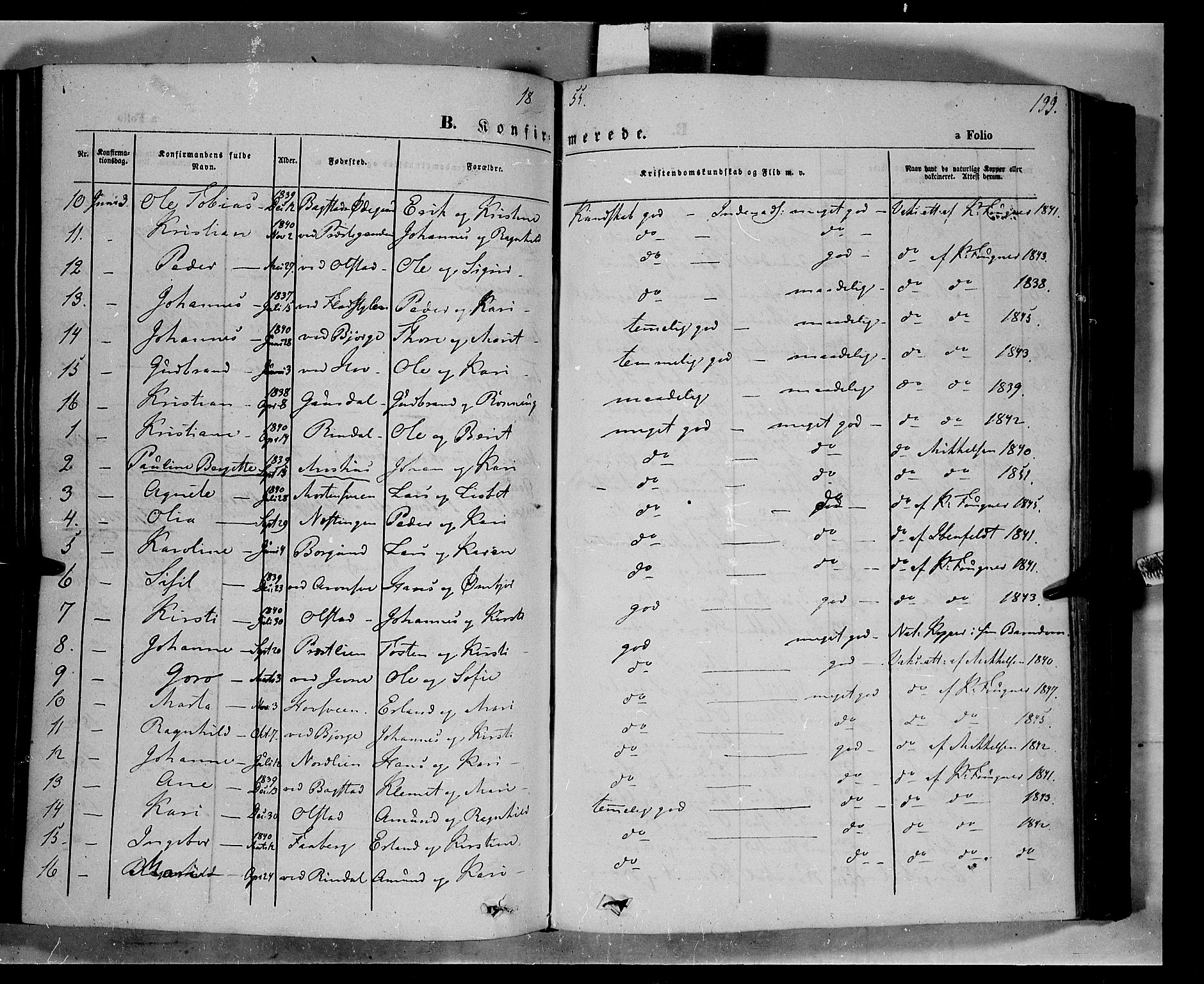 Øyer prestekontor, SAH/PREST-084/H/Ha/Haa/L0005: Parish register (official) no. 5, 1842-1857, p. 199