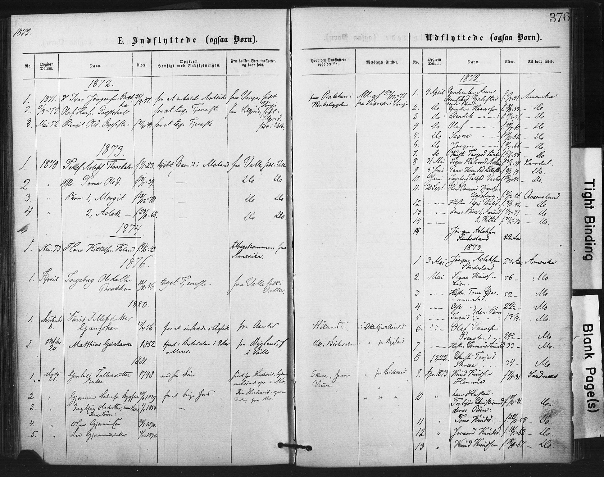 Fyresdal kirkebøker, AV/SAKO-A-263/F/Fa/L0006: Parish register (official) no. I 6, 1872-1886, p. 376