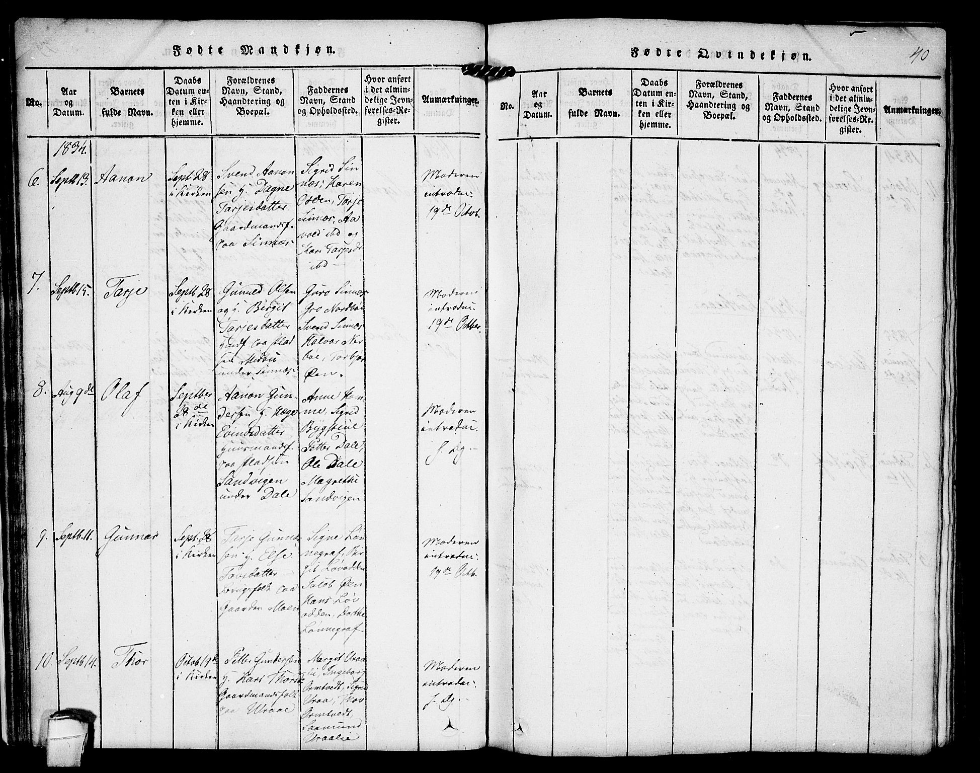 Kviteseid kirkebøker, AV/SAKO-A-276/F/Fc/L0001: Parish register (official) no. III 1, 1815-1836, p. 40
