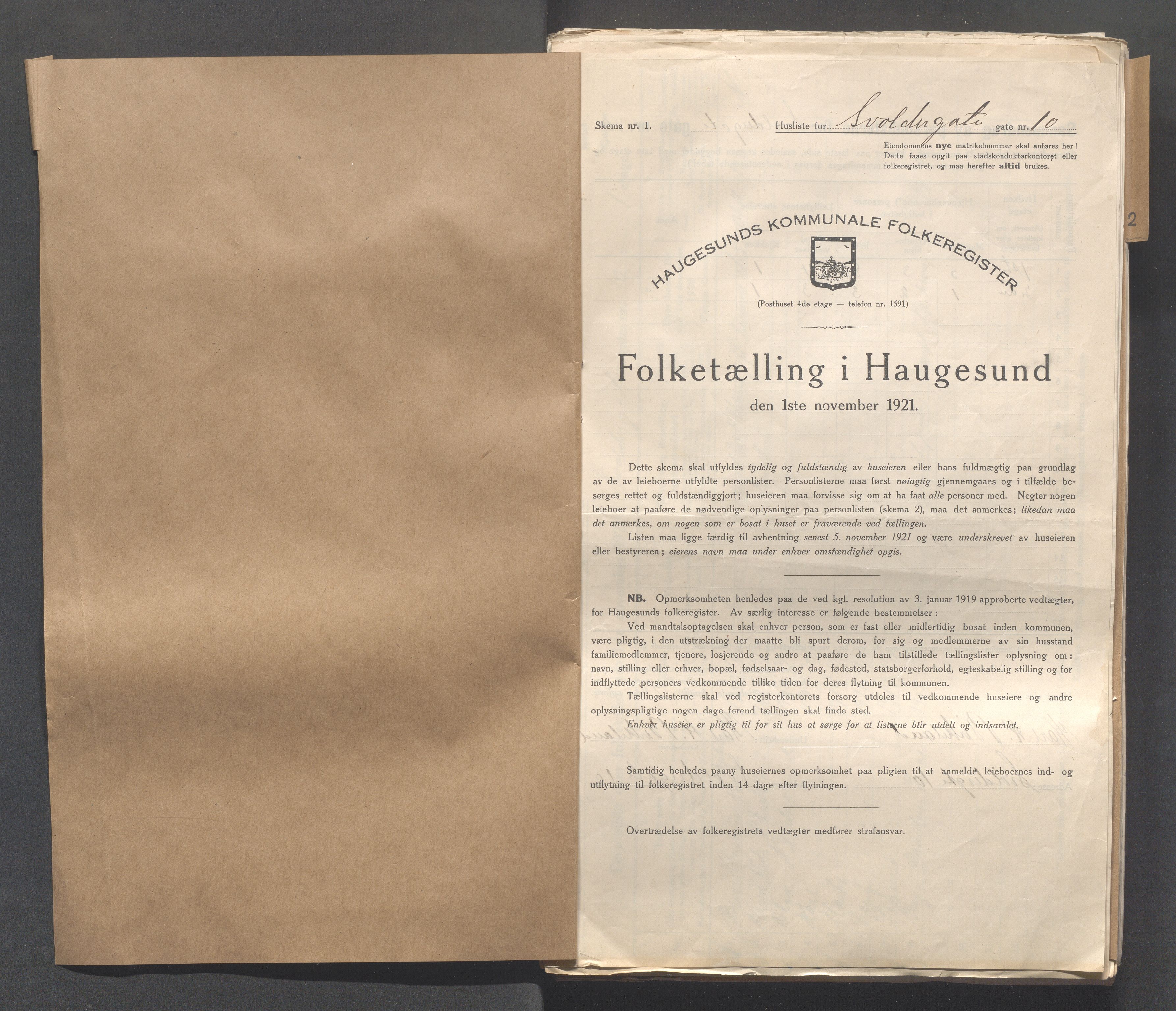 IKAR, Local census 1.11.1921 for Haugesund, 1921, p. 4979