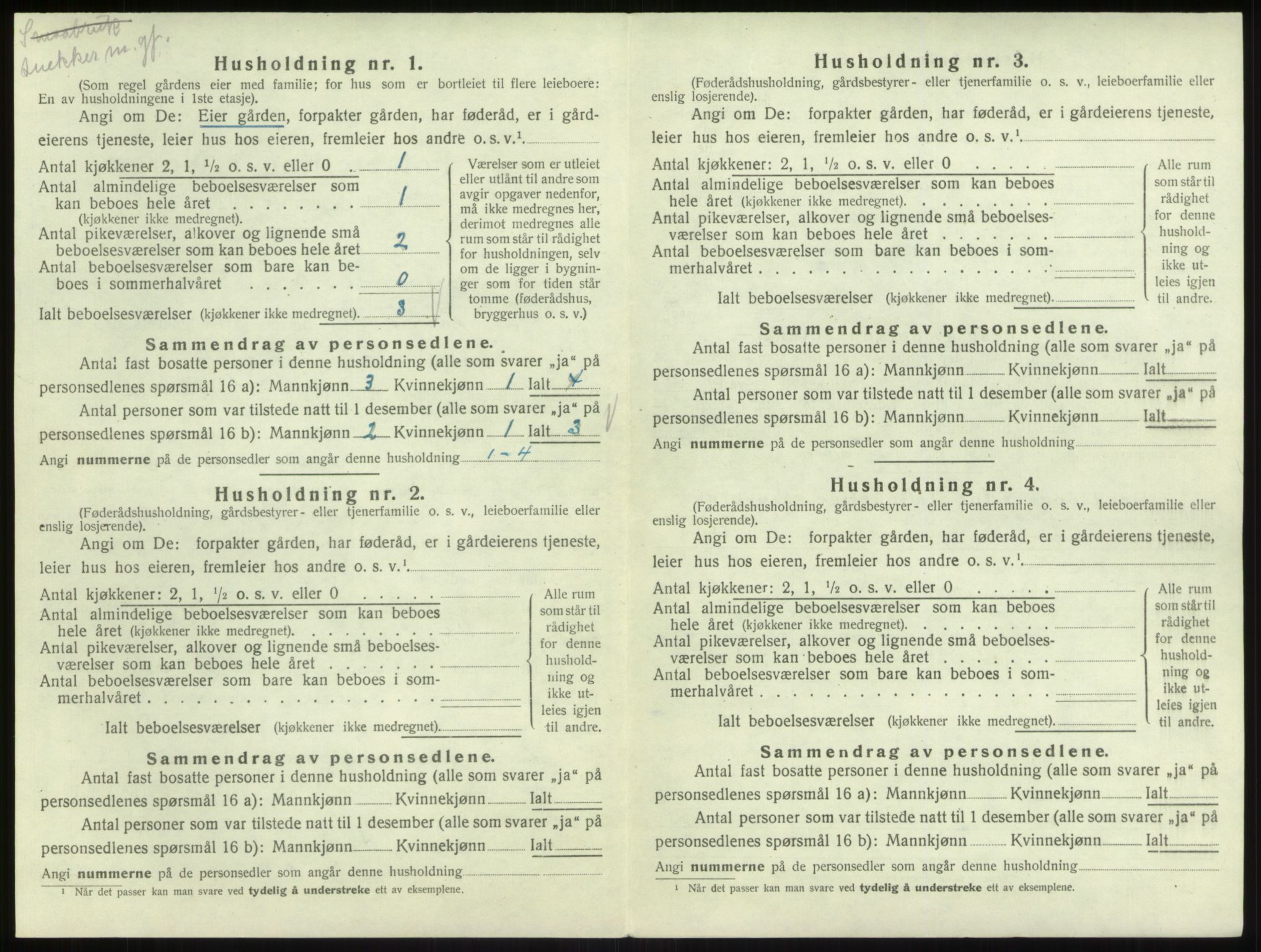 SAB, 1920 census for Lavik, 1920, p. 271