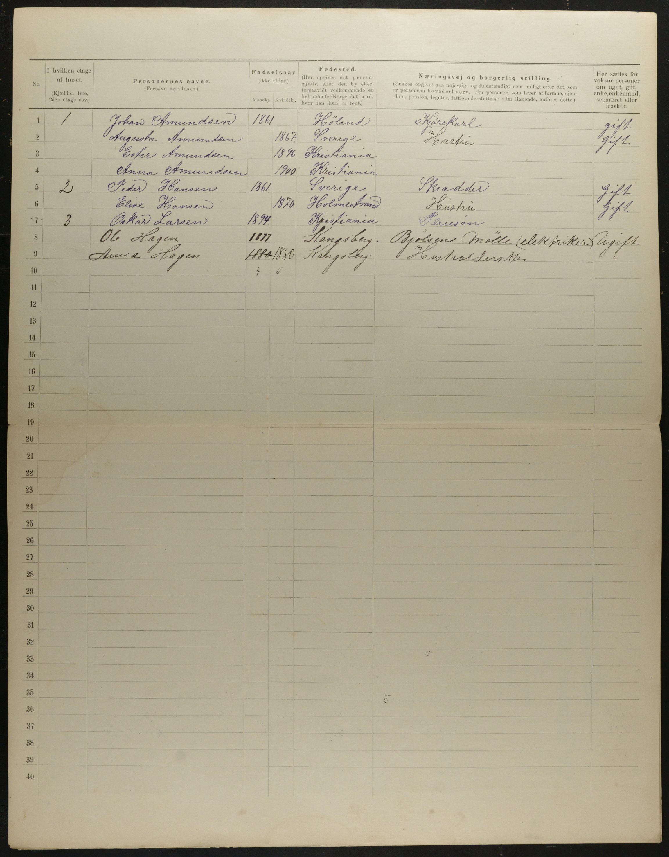 OBA, Municipal Census 1901 for Kristiania, 1901, p. 5545