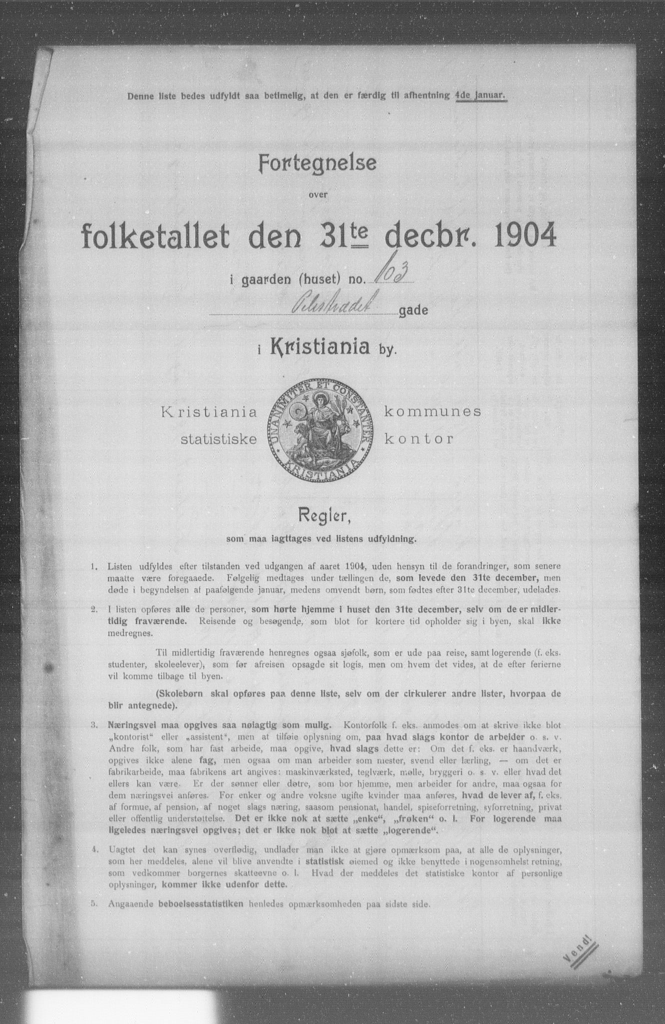 OBA, Municipal Census 1904 for Kristiania, 1904, p. 15482