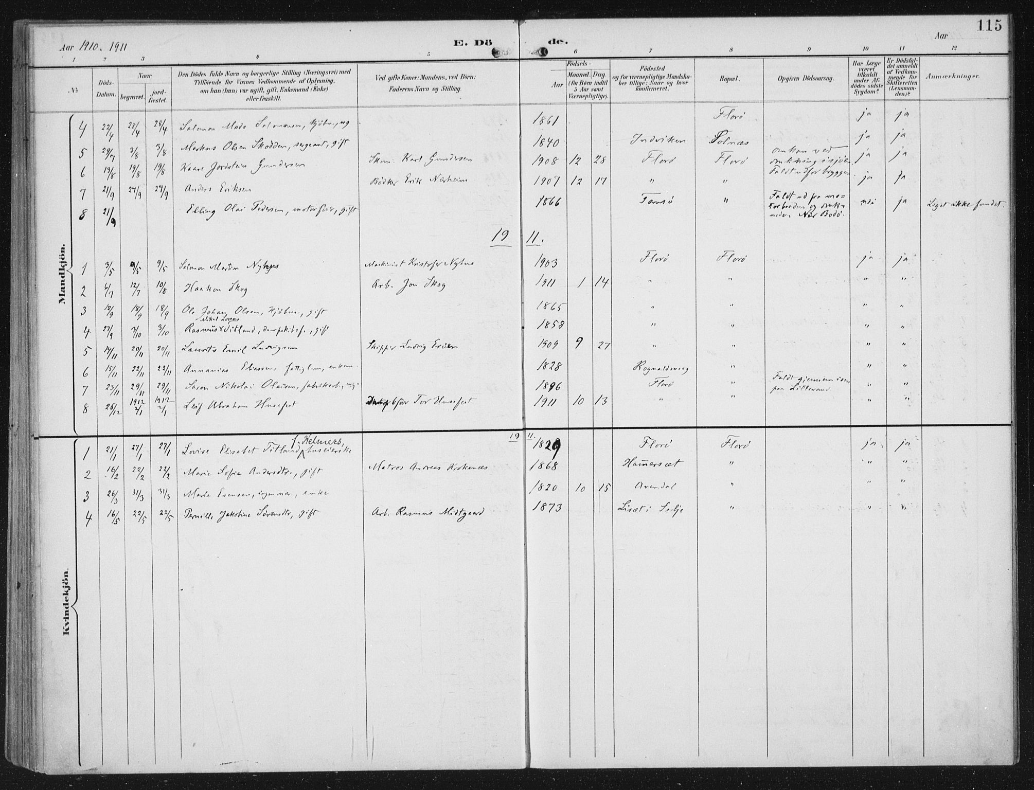 Kinn sokneprestembete, SAB/A-80801/H/Haa/Haac/L0002: Parish register (official) no. C 2, 1895-1916, p. 115