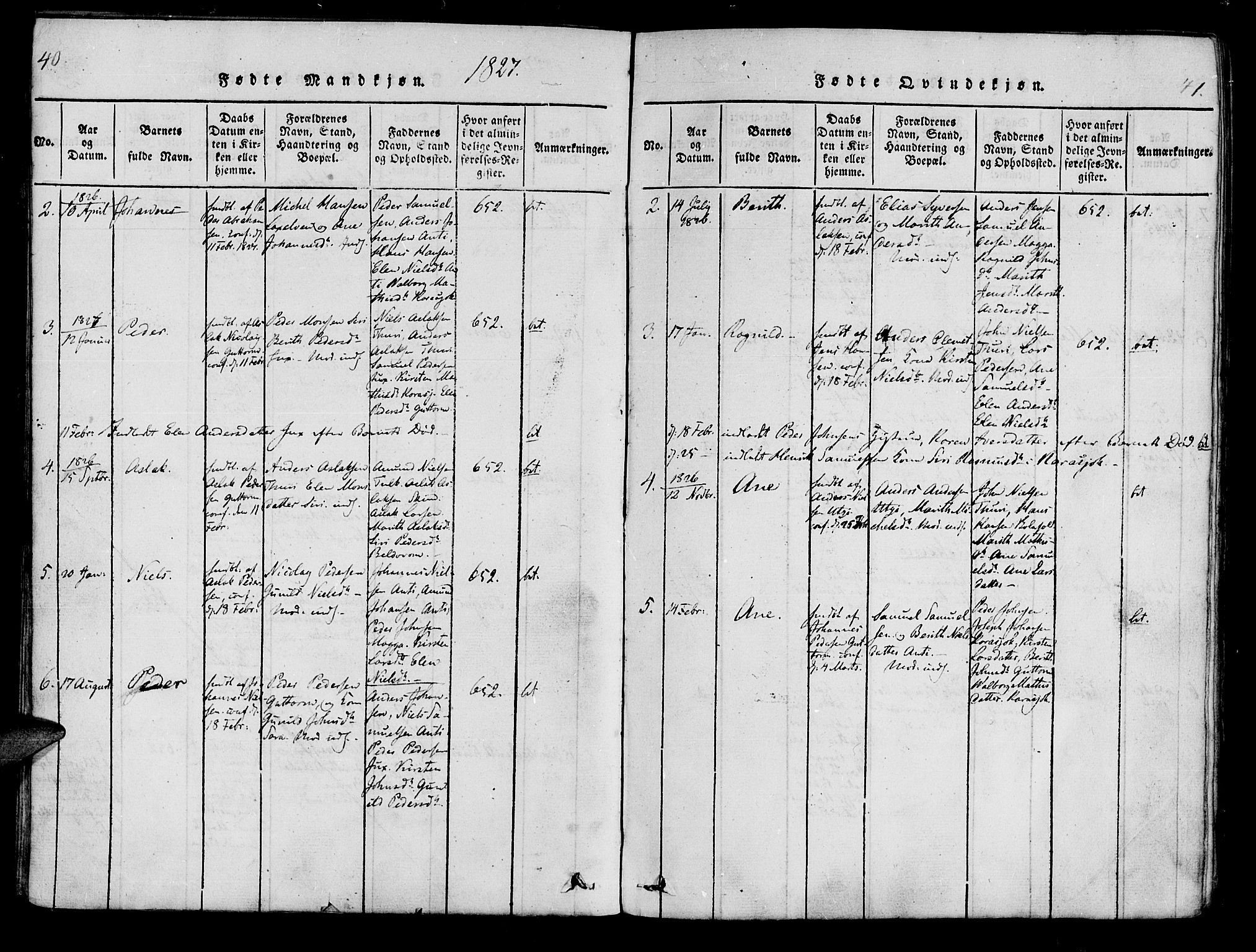 Kistrand/Porsanger sokneprestembete, AV/SATØ-S-1351/H/Ha/L0010.kirke: Parish register (official) no. 10, 1821-1842, p. 40-41