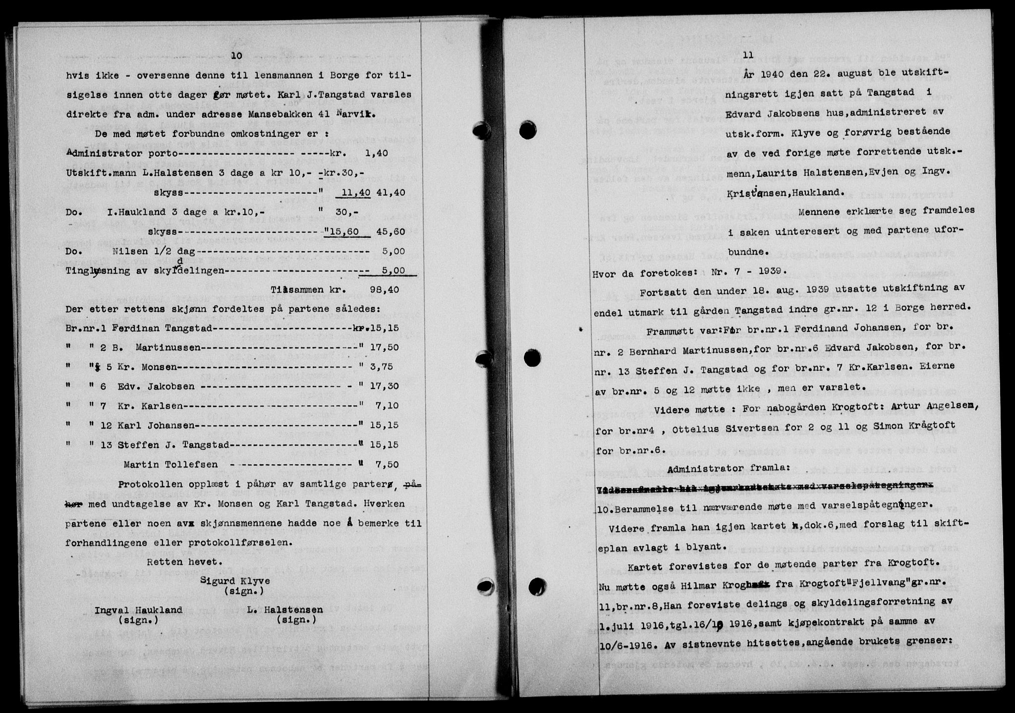 Lofoten sorenskriveri, SAT/A-0017/1/2/2C/L0008a: Mortgage book no. 8a, 1940-1941, Diary no: : 1207/1940