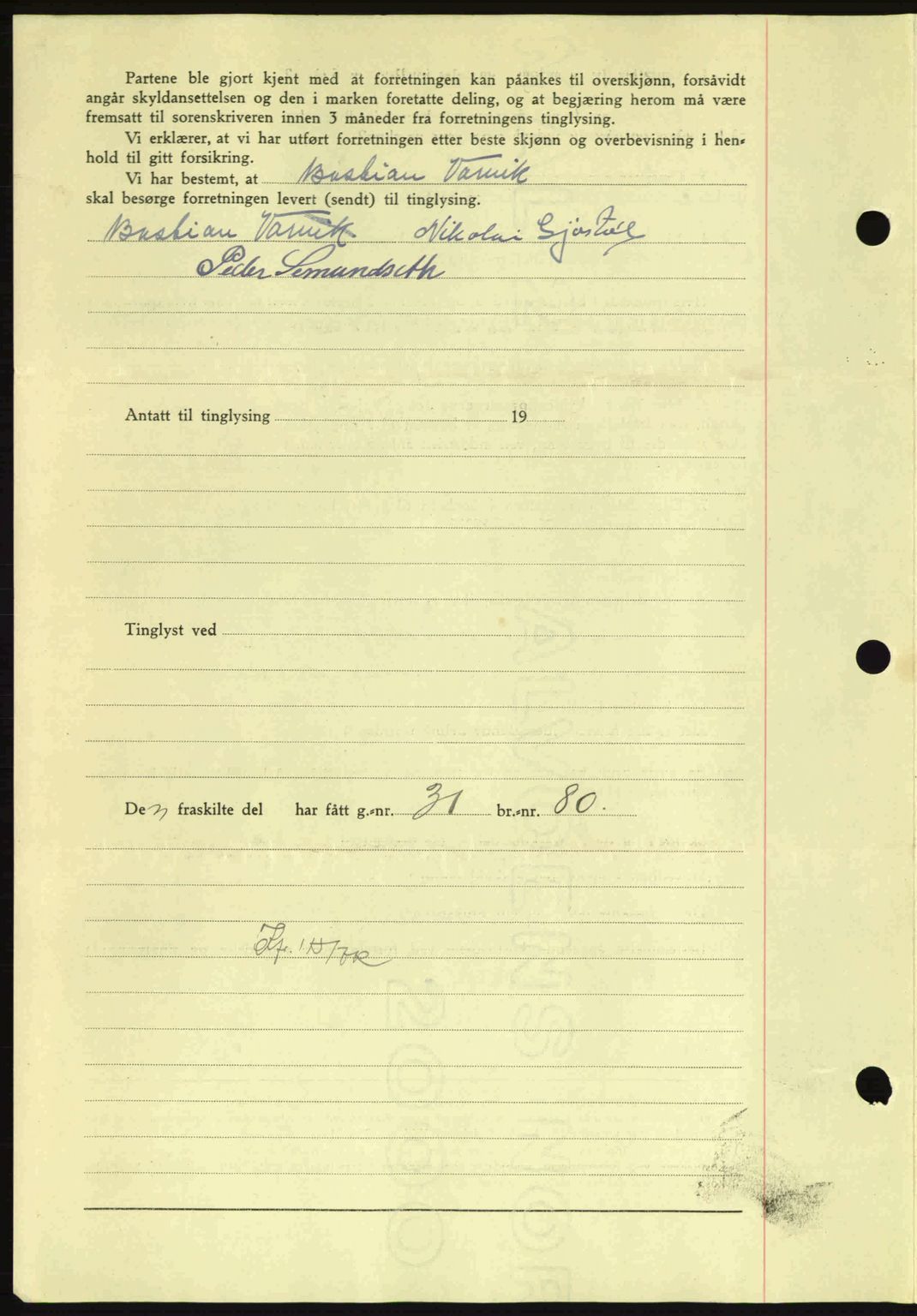 Nordmøre sorenskriveri, SAT/A-4132/1/2/2Ca: Mortgage book no. A96, 1943-1944, Diary no: : 5/1944