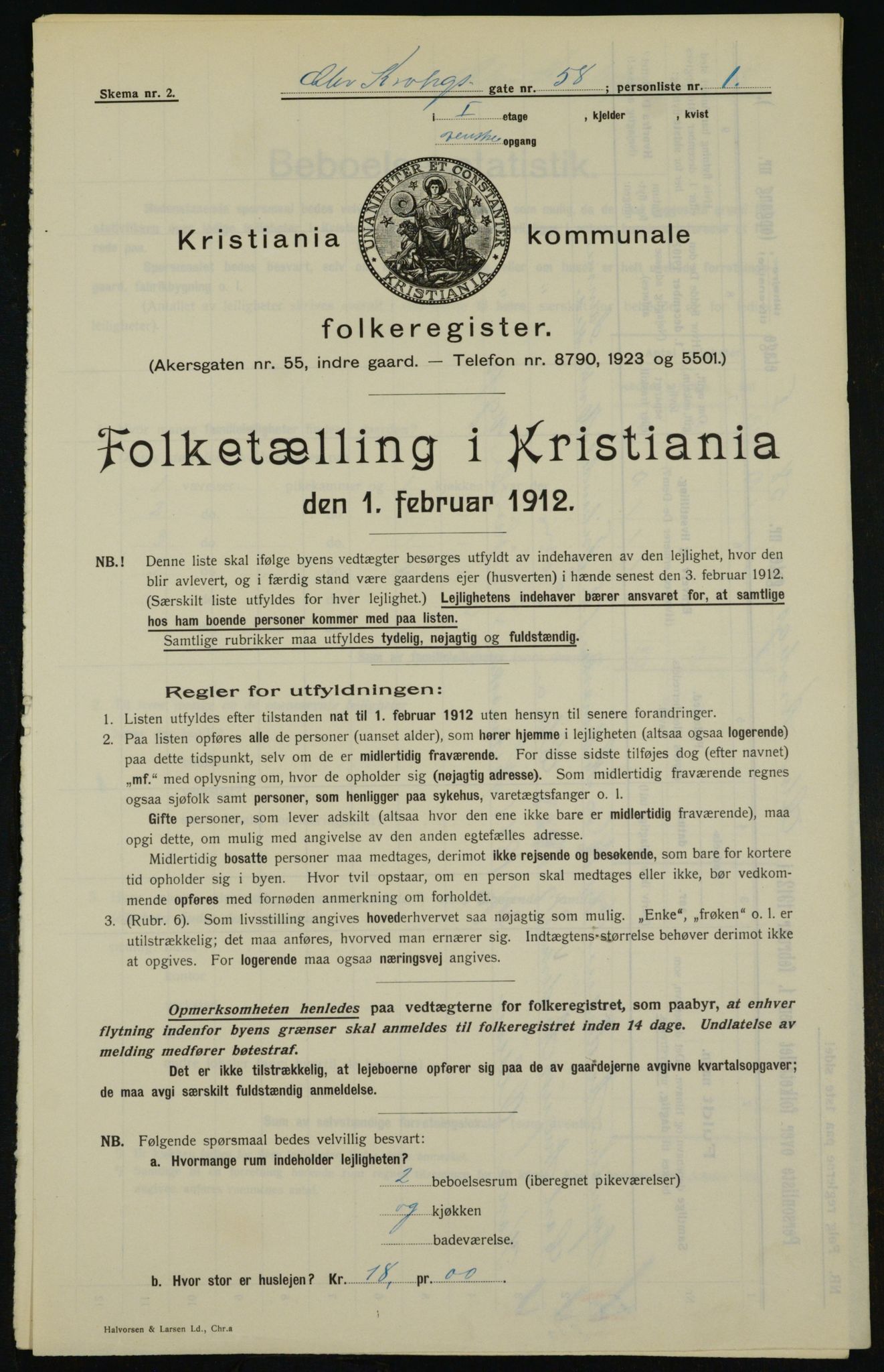 OBA, Municipal Census 1912 for Kristiania, 1912, p. 12221