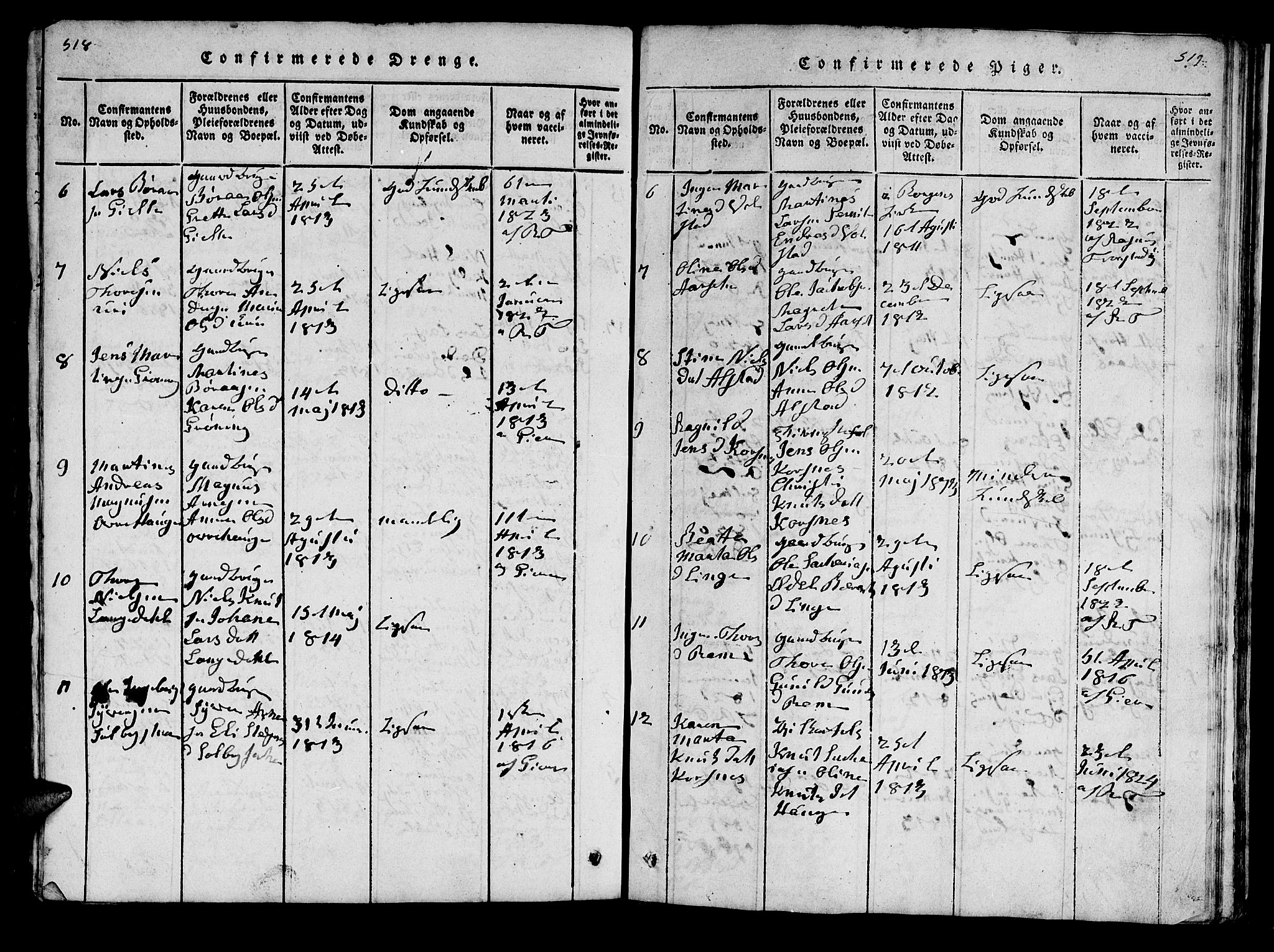 Ministerialprotokoller, klokkerbøker og fødselsregistre - Møre og Romsdal, SAT/A-1454/519/L0246: Parish register (official) no. 519A05, 1817-1834, p. 518-519