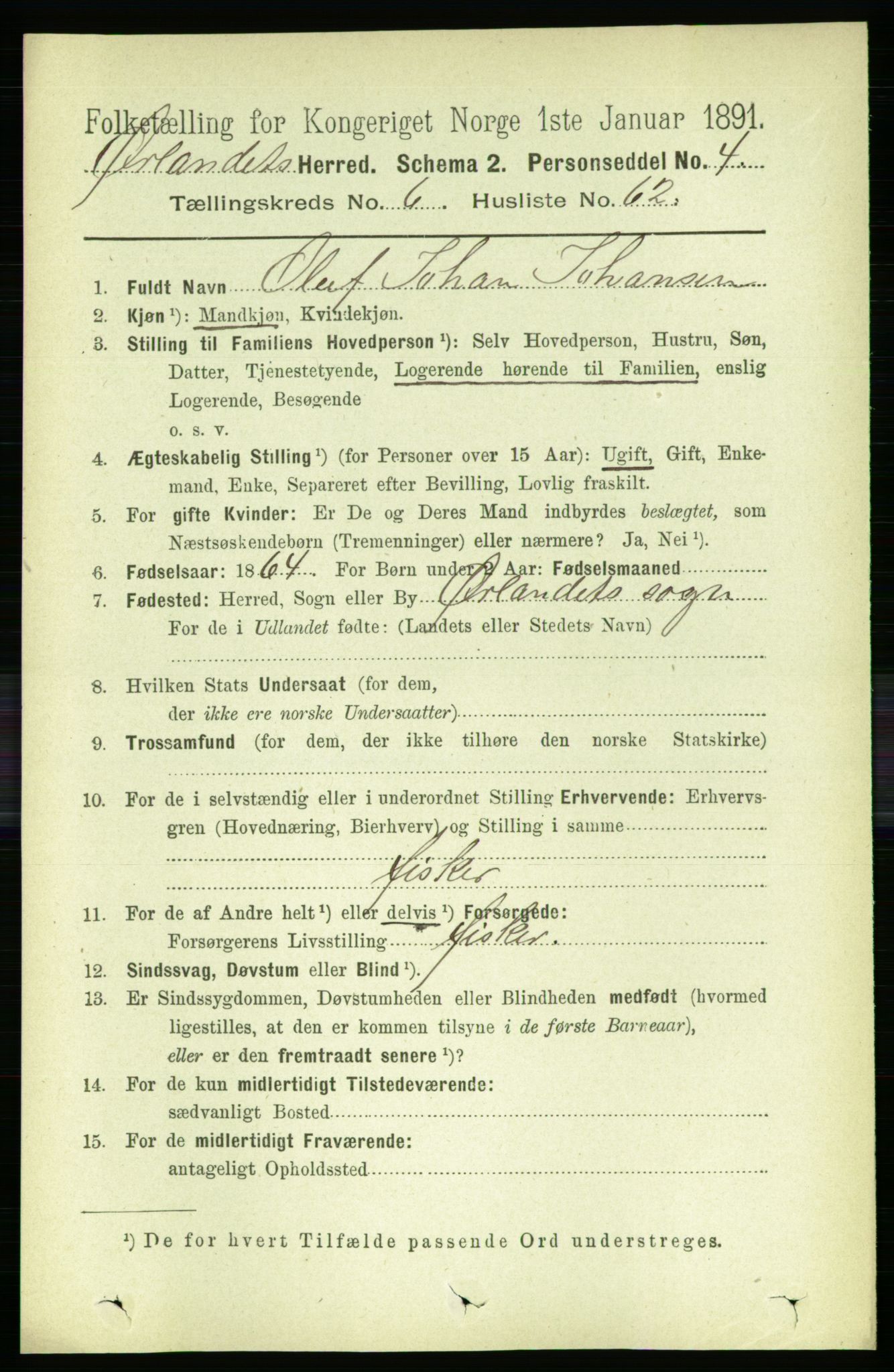 RA, 1891 census for 1621 Ørland, 1891, p. 2227