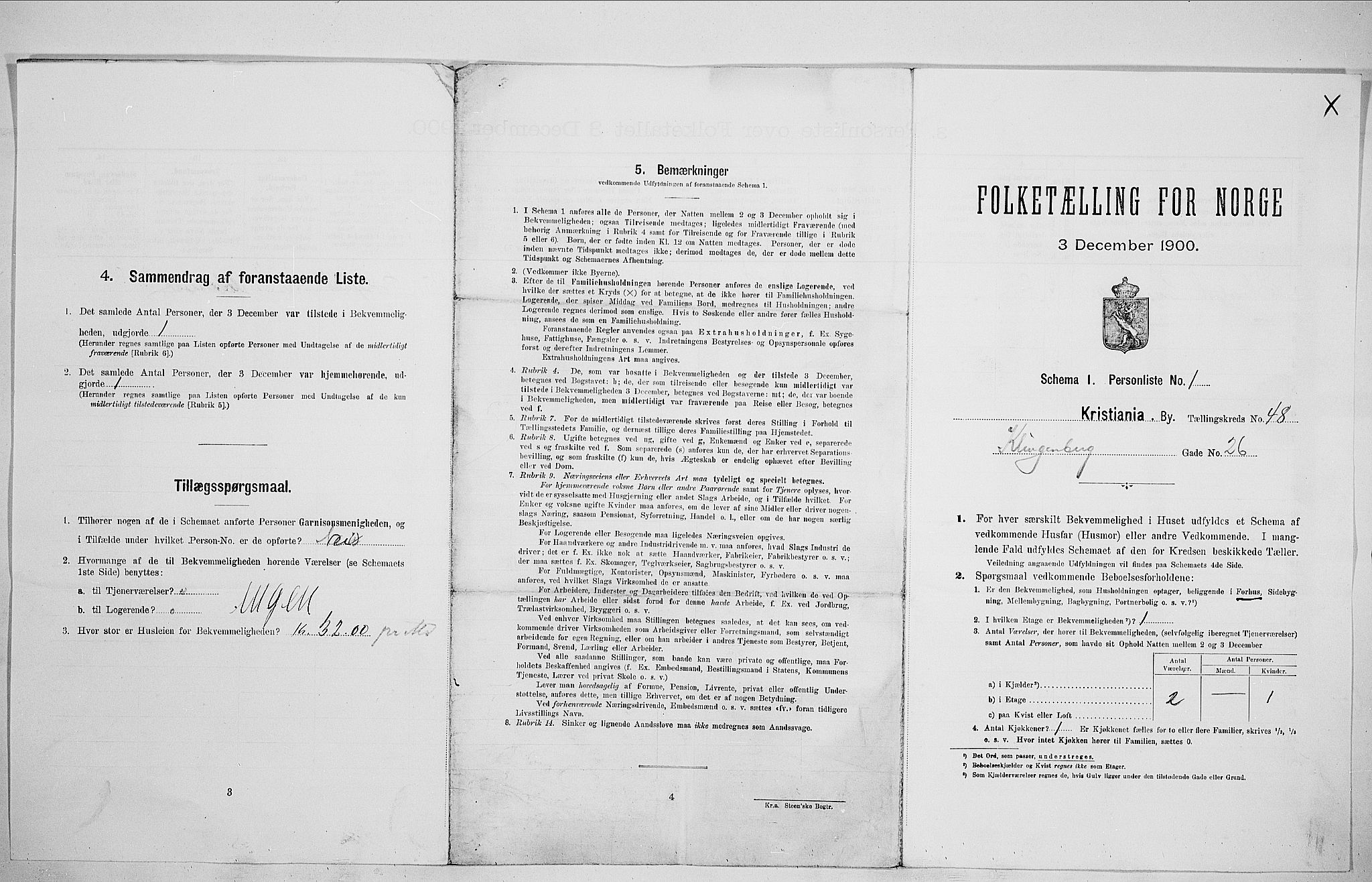 SAO, 1900 census for Kristiania, 1900, p. 48252