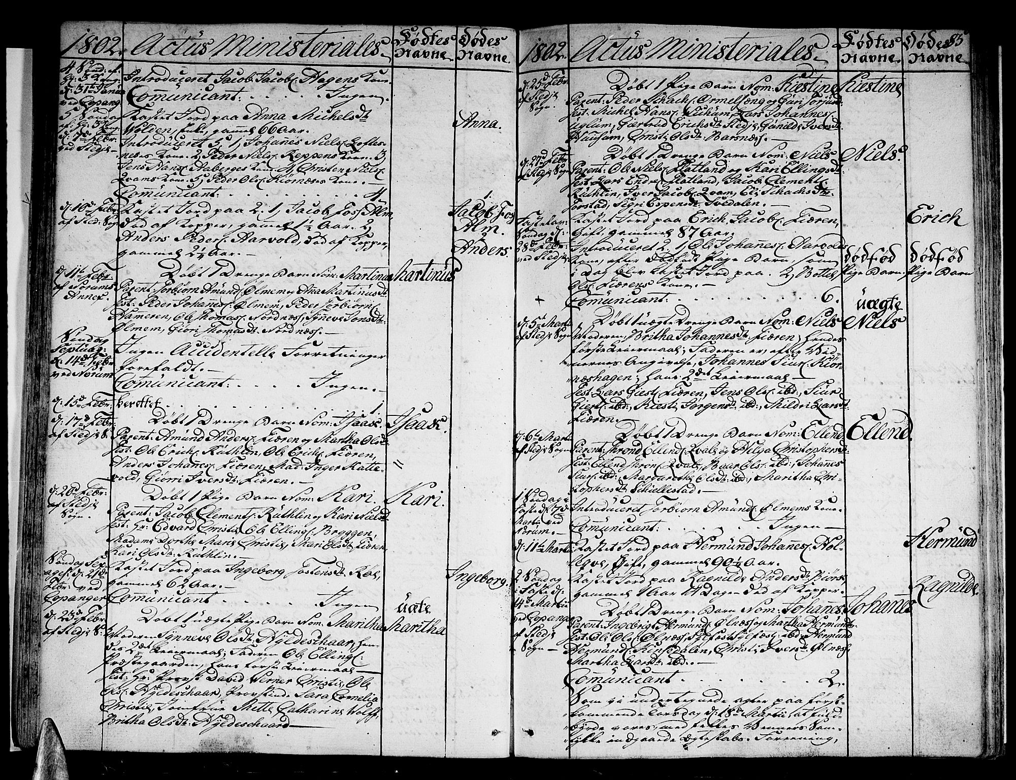 Sogndal sokneprestembete, AV/SAB-A-81301/H/Haa/Haaa/L0008: Parish register (official) no. A 8, 1795-1809, p. 85