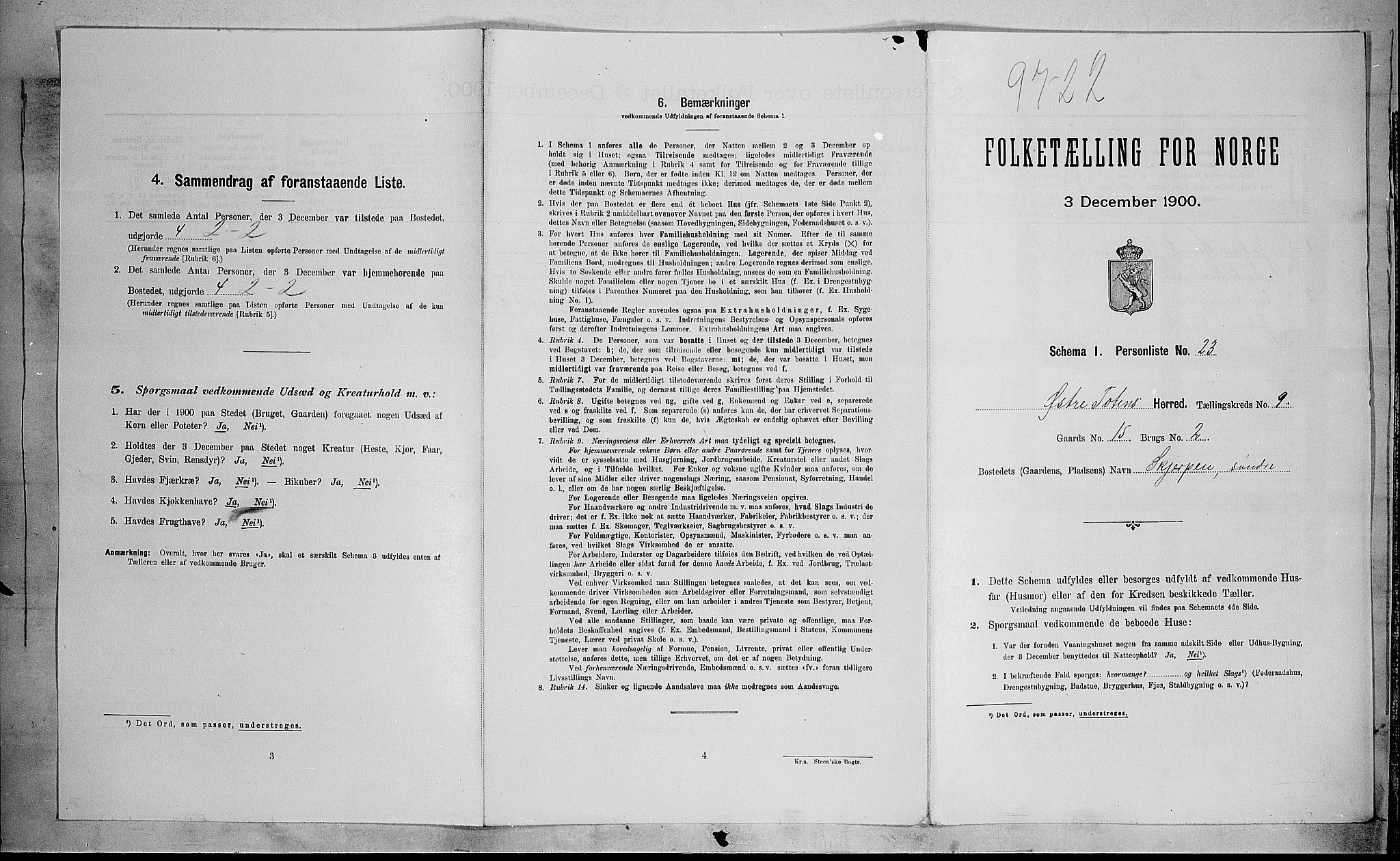 SAH, 1900 census for Østre Toten, 1900, p. 2541