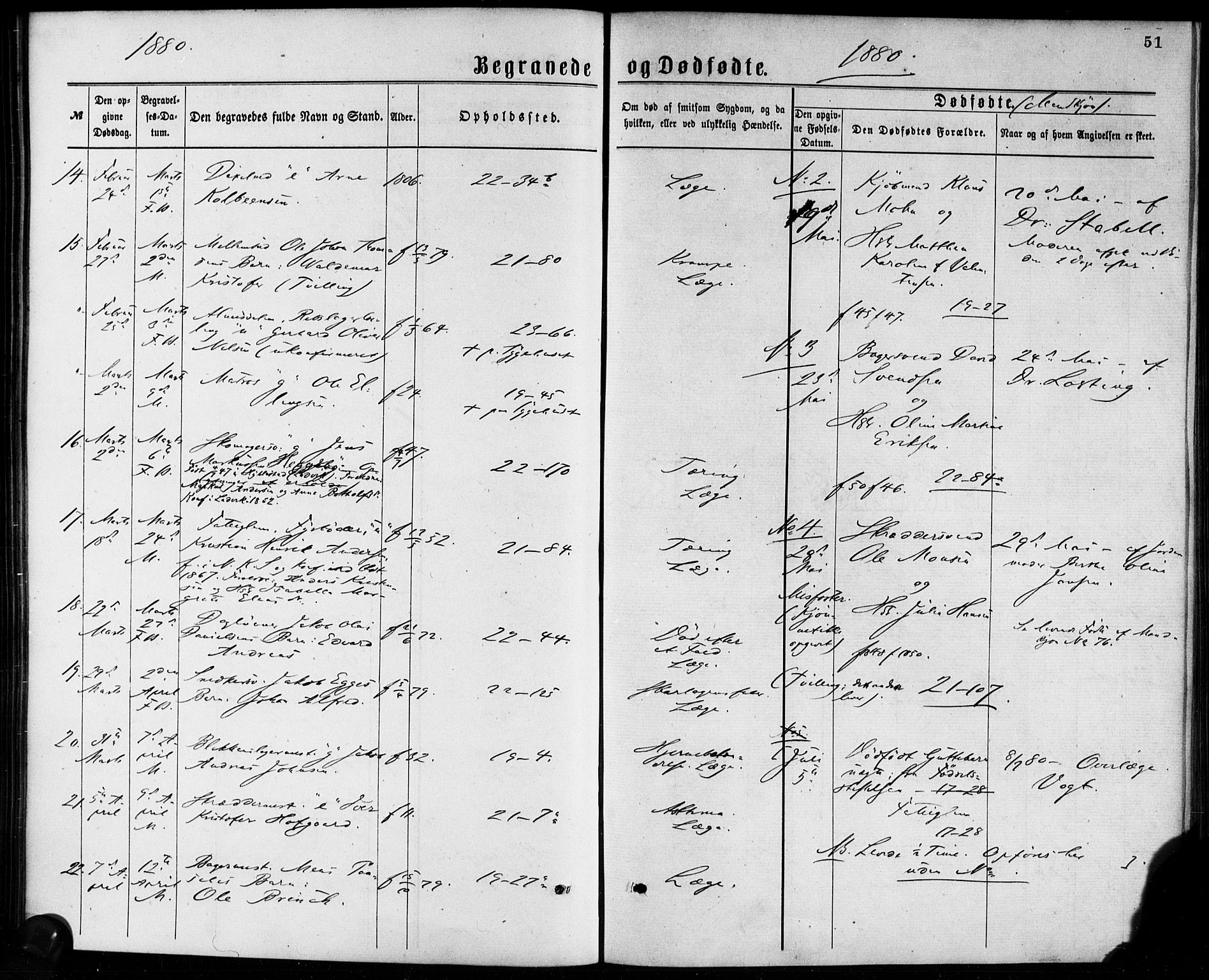 Korskirken sokneprestembete, AV/SAB-A-76101/H/Haa/L0046: Parish register (official) no. E 4, 1875-1883, p. 51