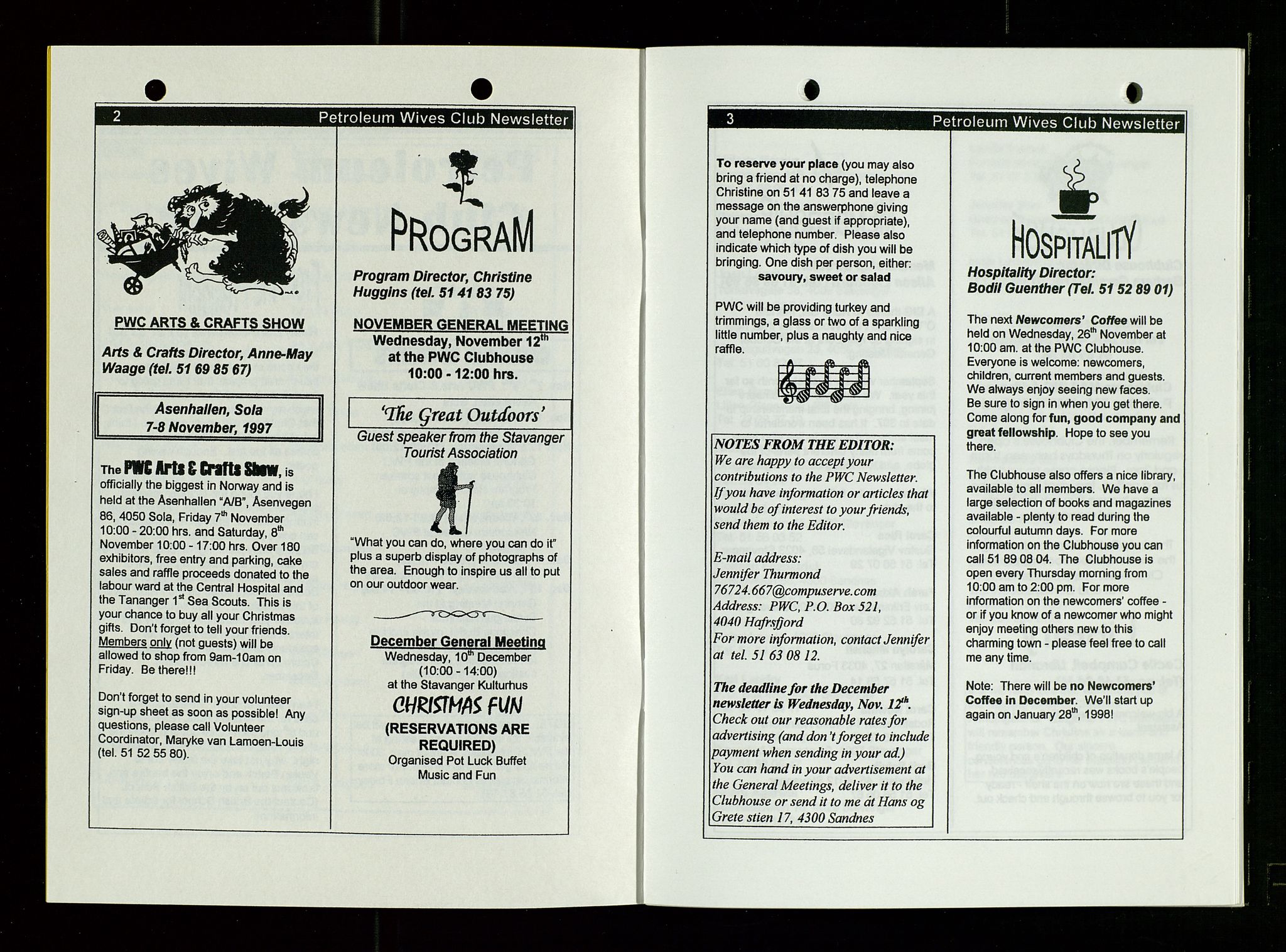 PA 1547 - Petroleum Wives Club, AV/SAST-A-101974/X/Xa/L0004: Newsletter, 1995-1997